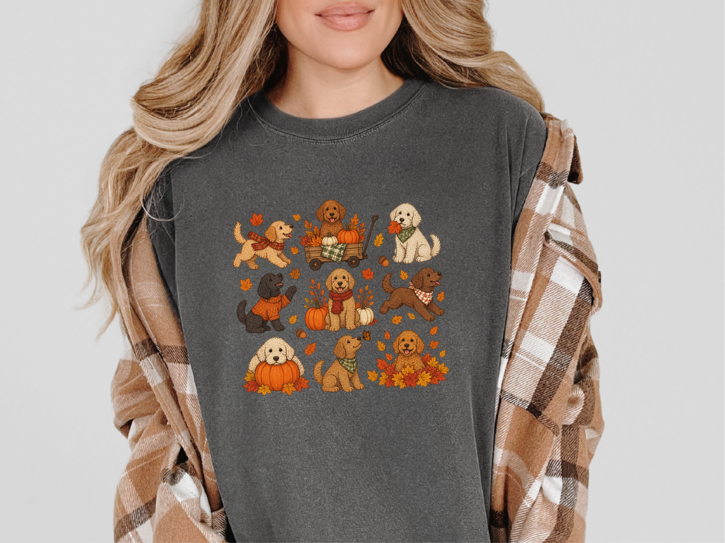 Colorful Goldendoodle Fall Activities doodle dog shirt - photo 4