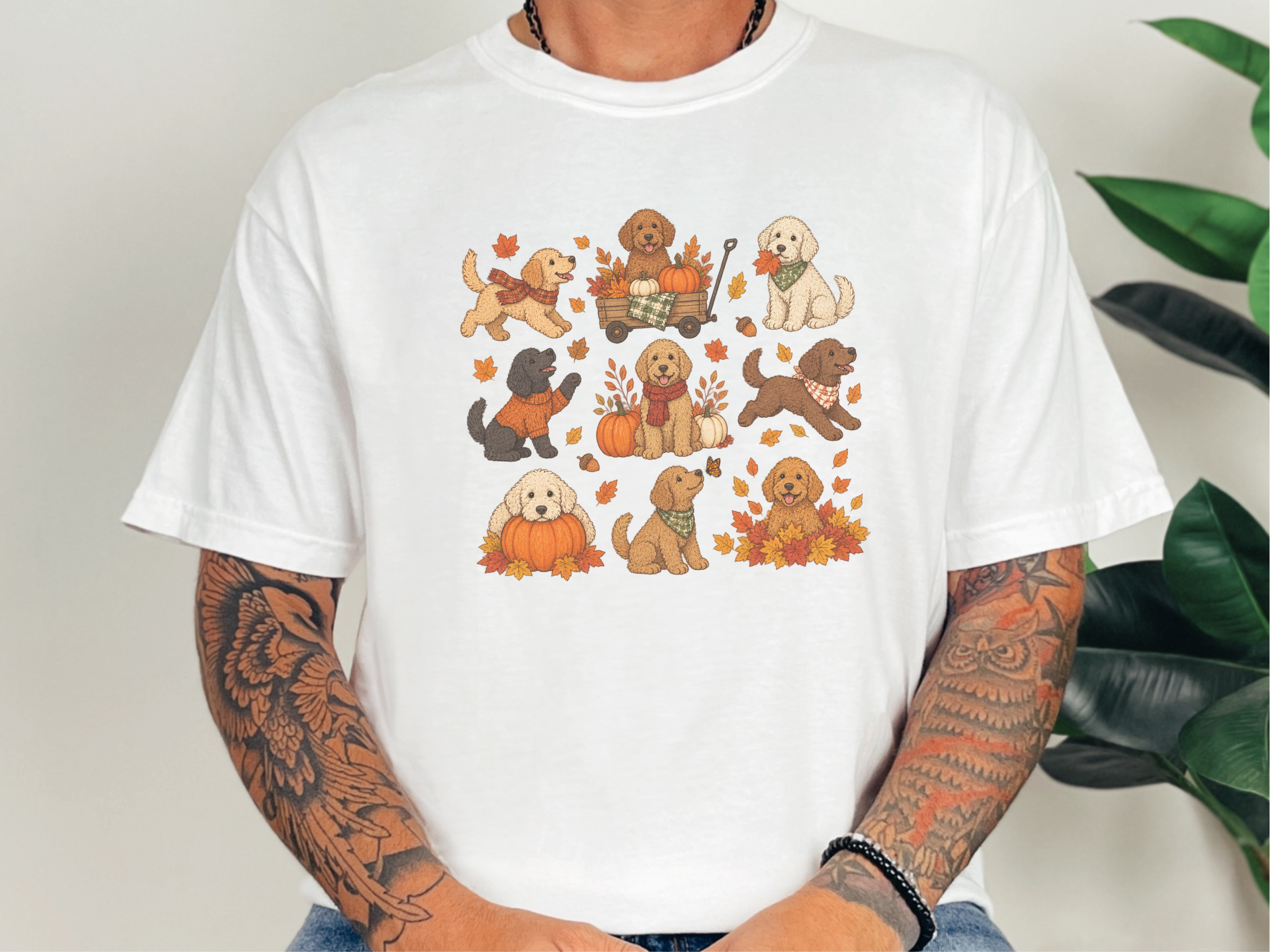 Colorful Goldendoodle Fall Activities doodle dog shirt - photo 2