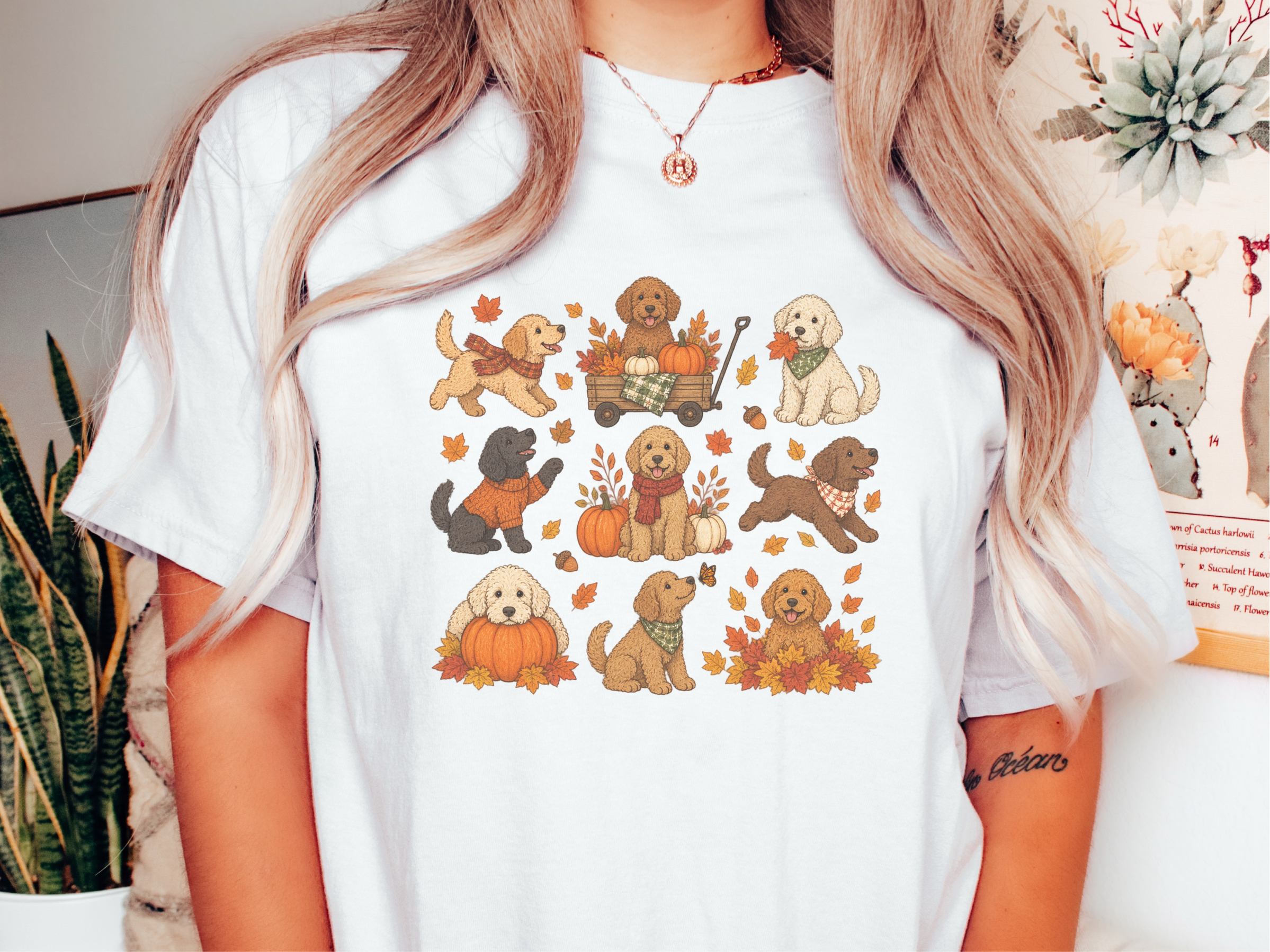 Colorful Goldendoodle Fall Activities doodle dog shirt - photo 1