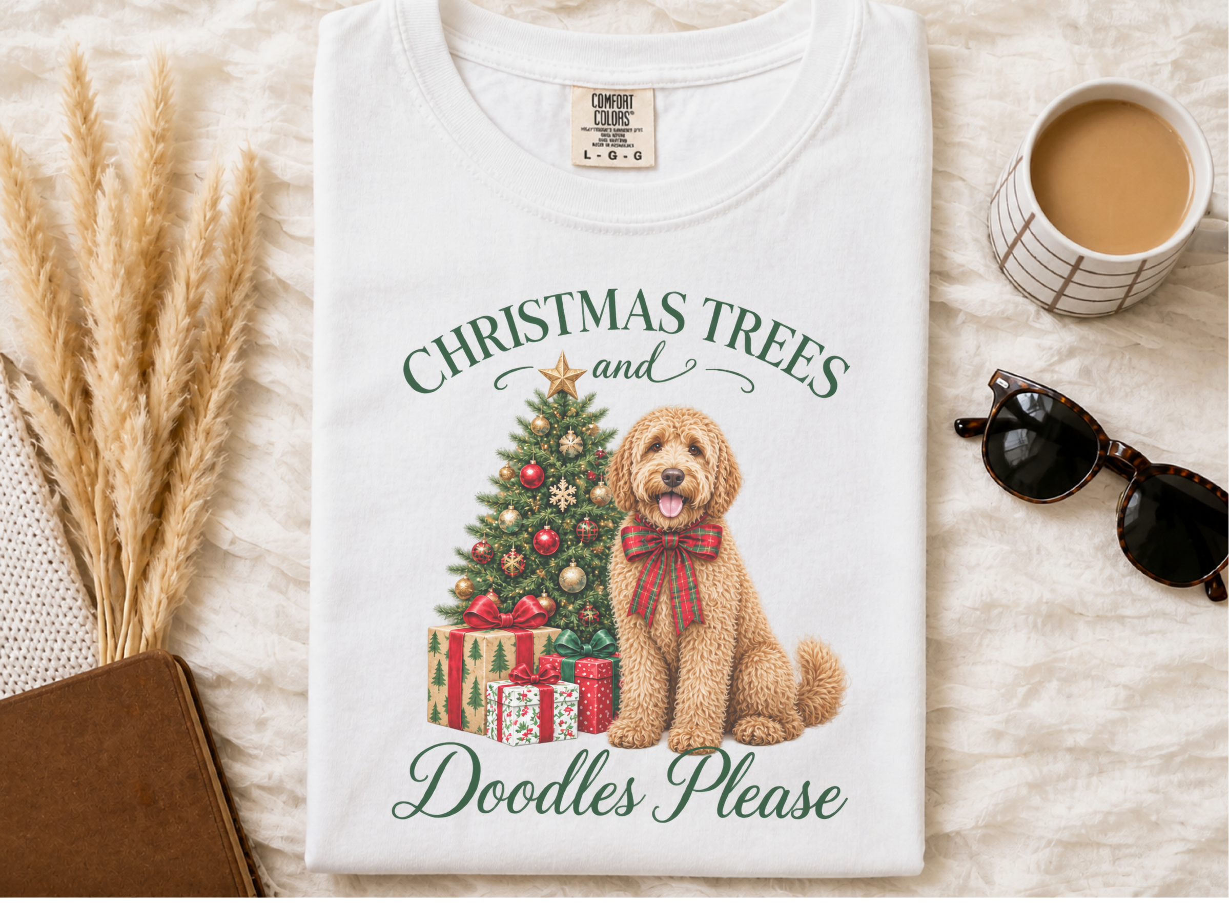 Labradoodle Christmas Tree Holiday doodle dog shirt - photo 1