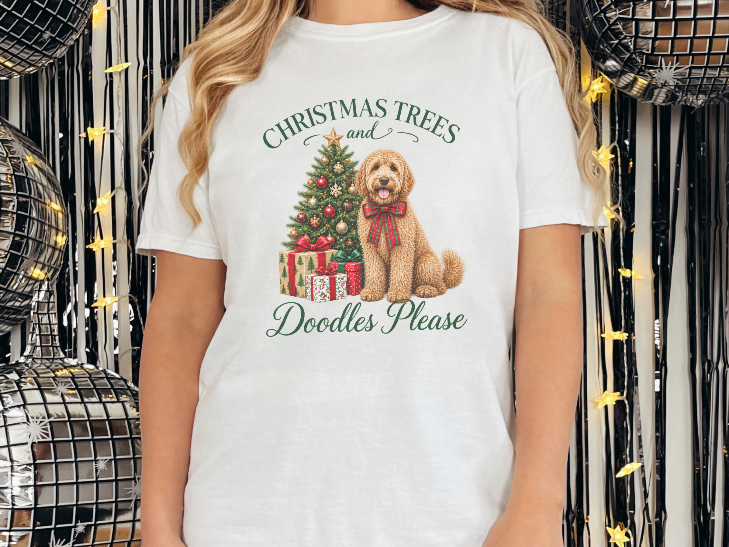 Labradoodle Christmas Tree Holiday doodle dog shirt - photo 2