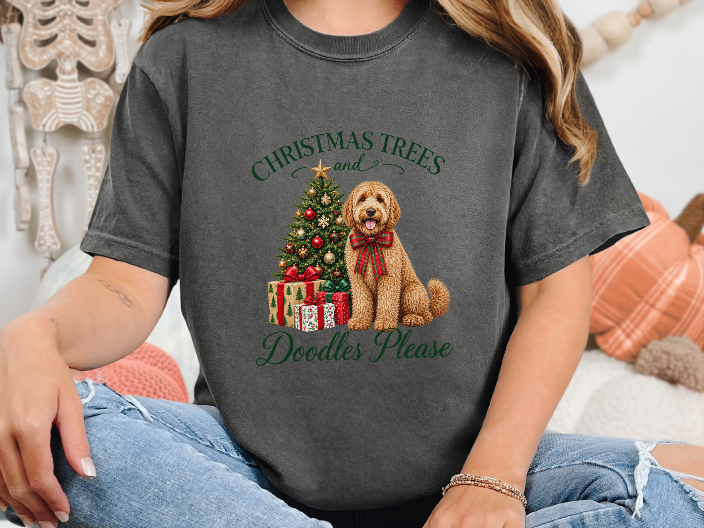 Labradoodle Christmas Tree Holiday doodle dog shirt - photo 7