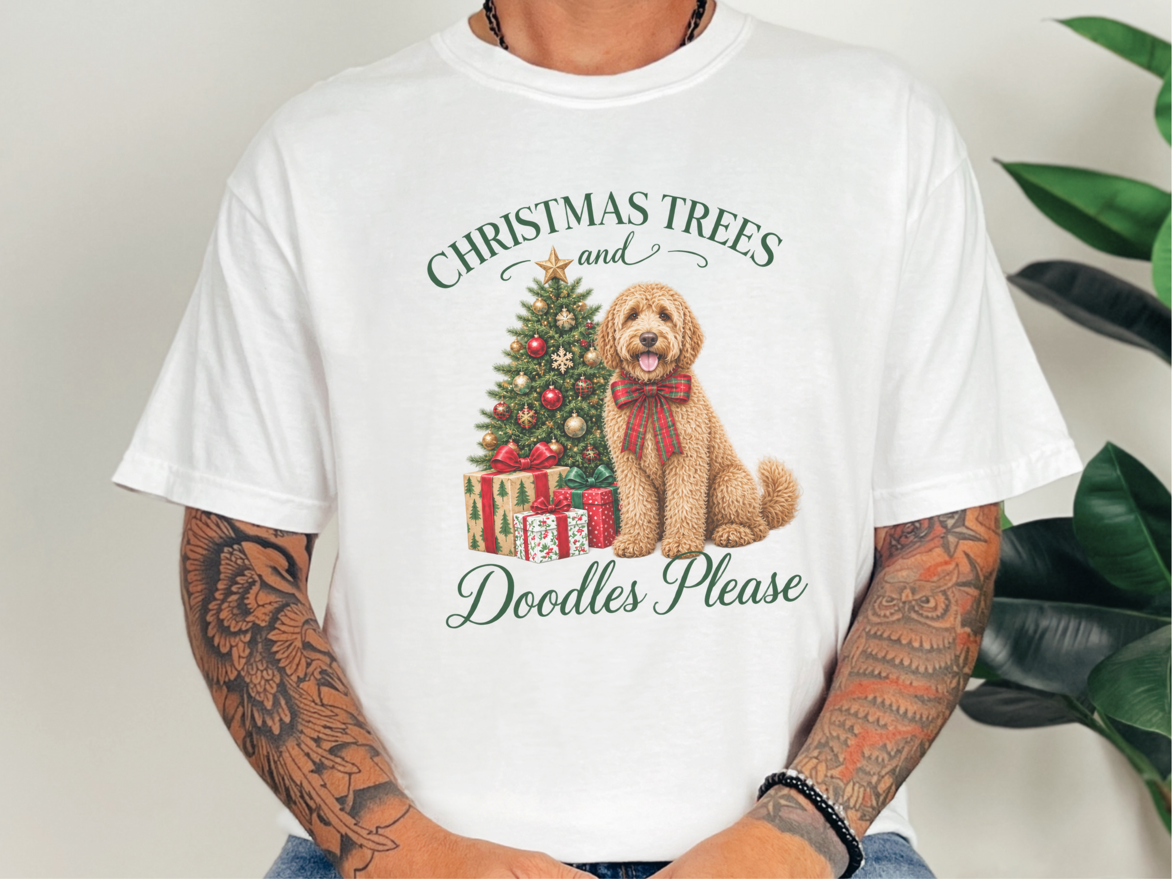 Labradoodle Christmas Tree Holiday doodle dog shirt - photo 3