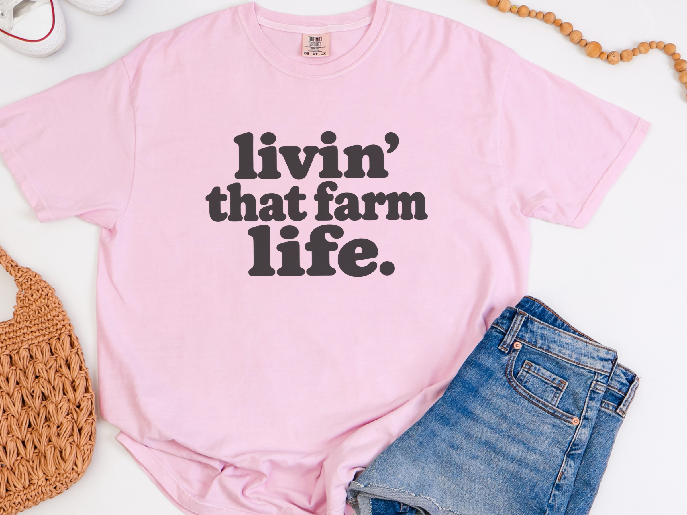 Livin That Farm Life Typography funny shirt - photo 4