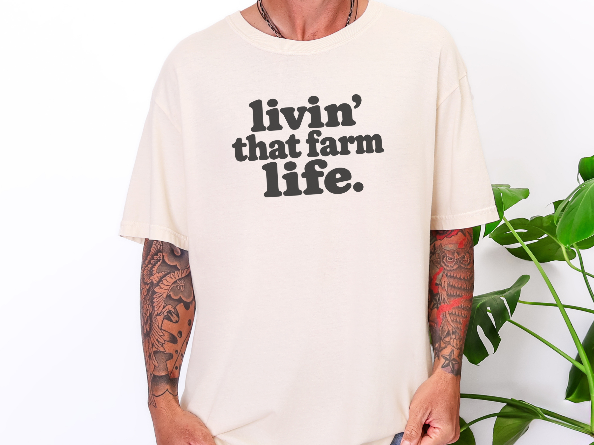 Livin That Farm Life Typography funny shirt - photo 8