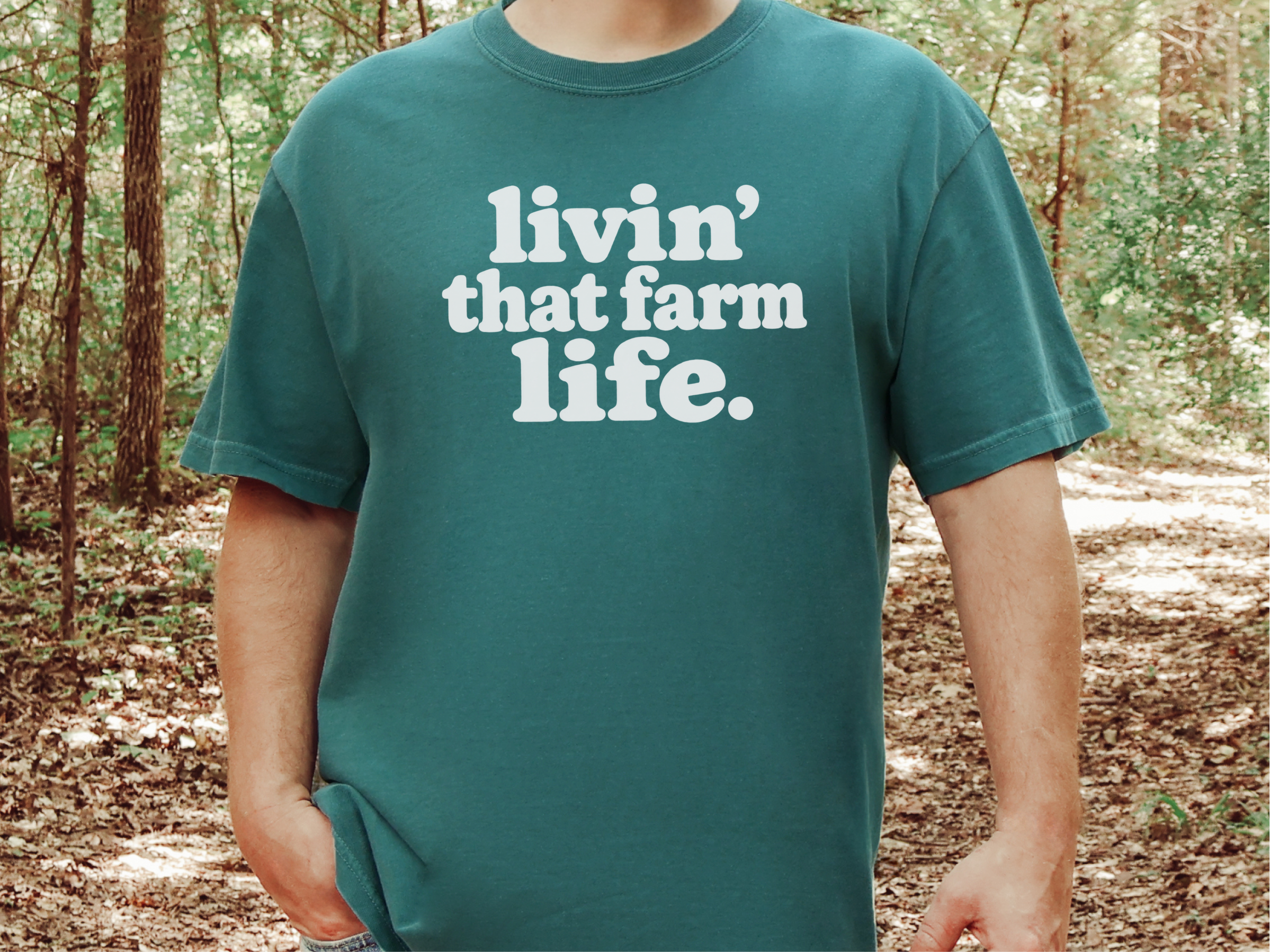 Livin That Farm Life Typography funny shirt - photo 7