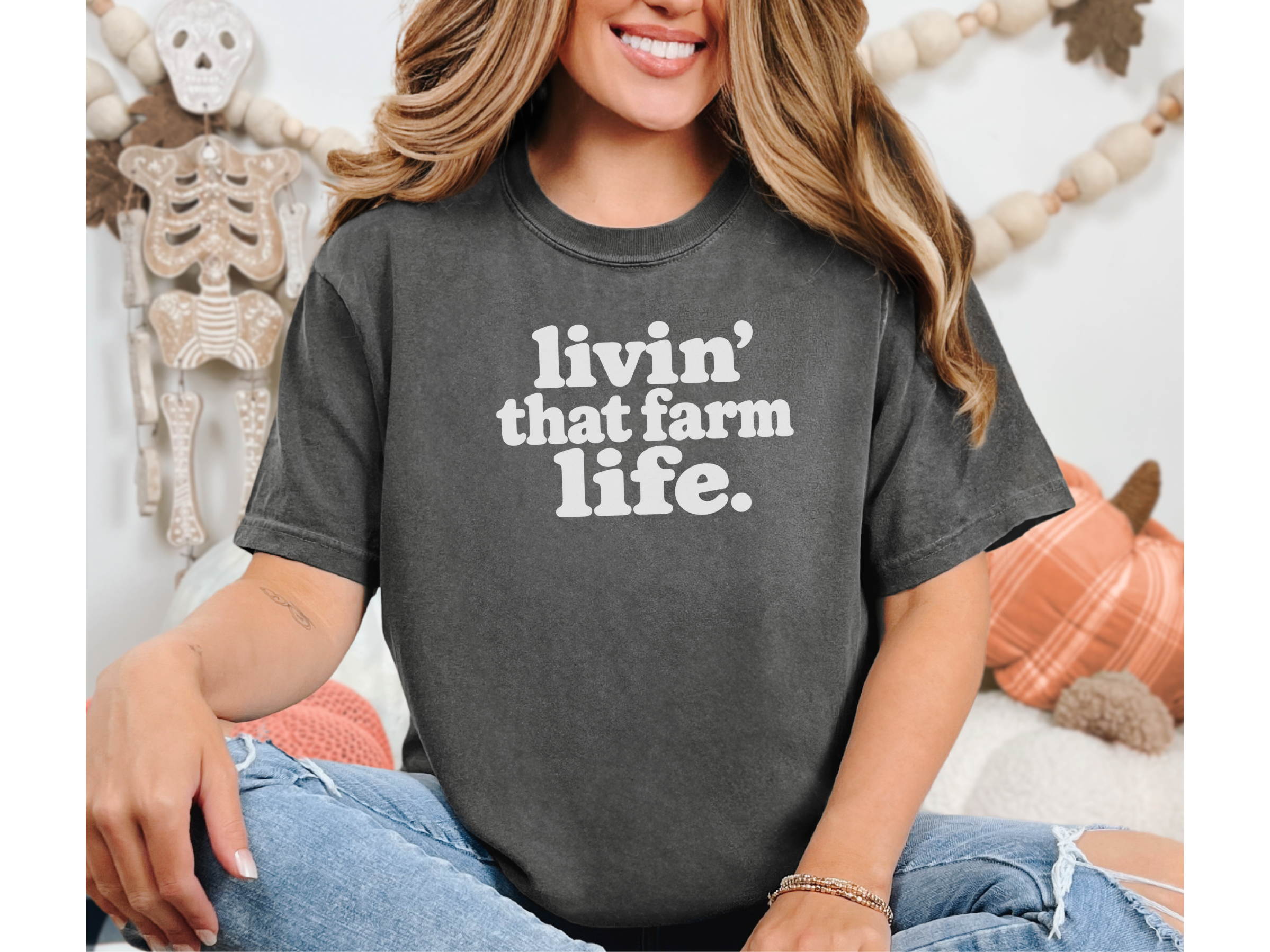 Livin That Farm Life Typography funny shirt - photo 3