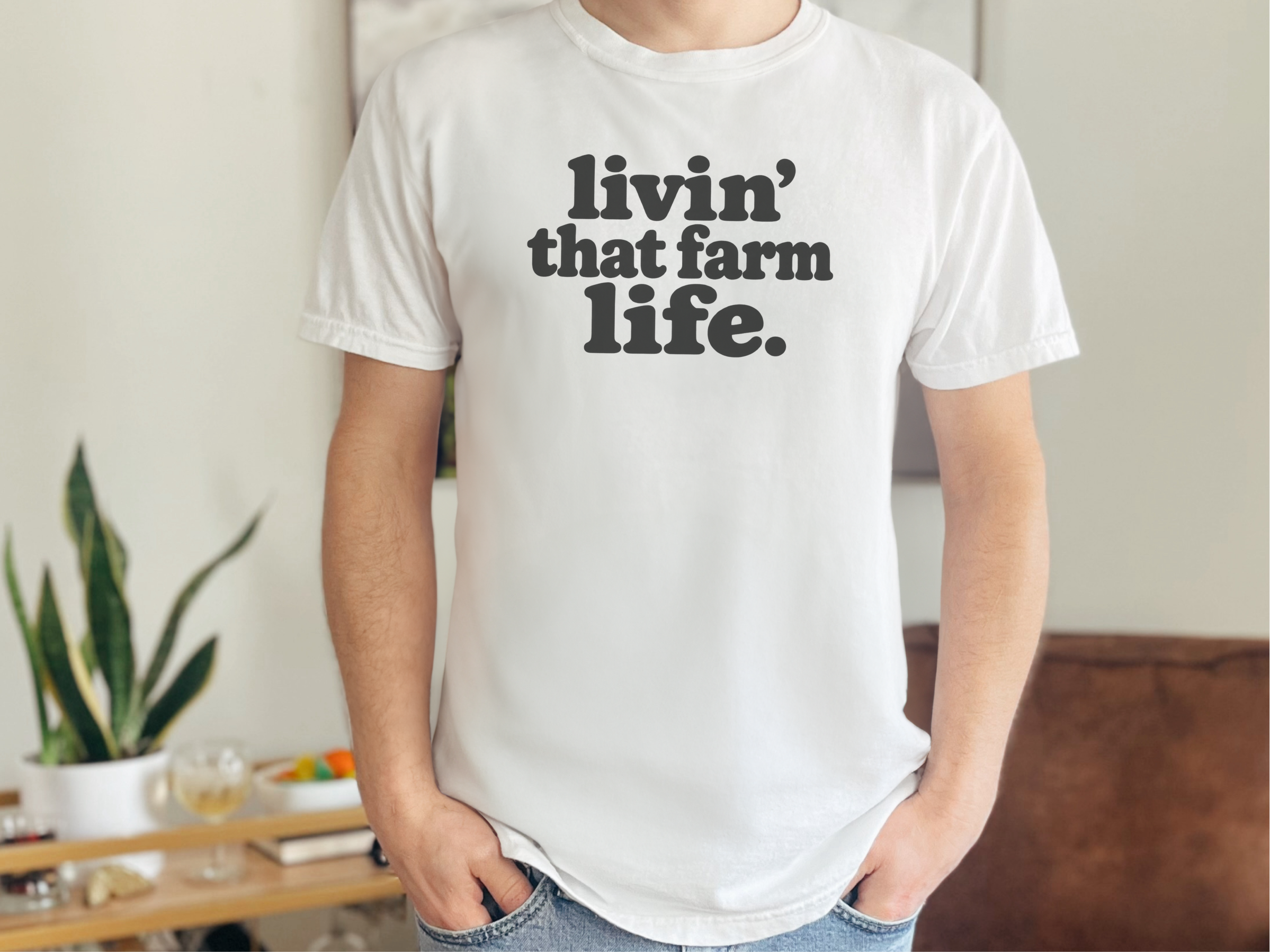 Livin That Farm Life Typography funny shirt - photo 1