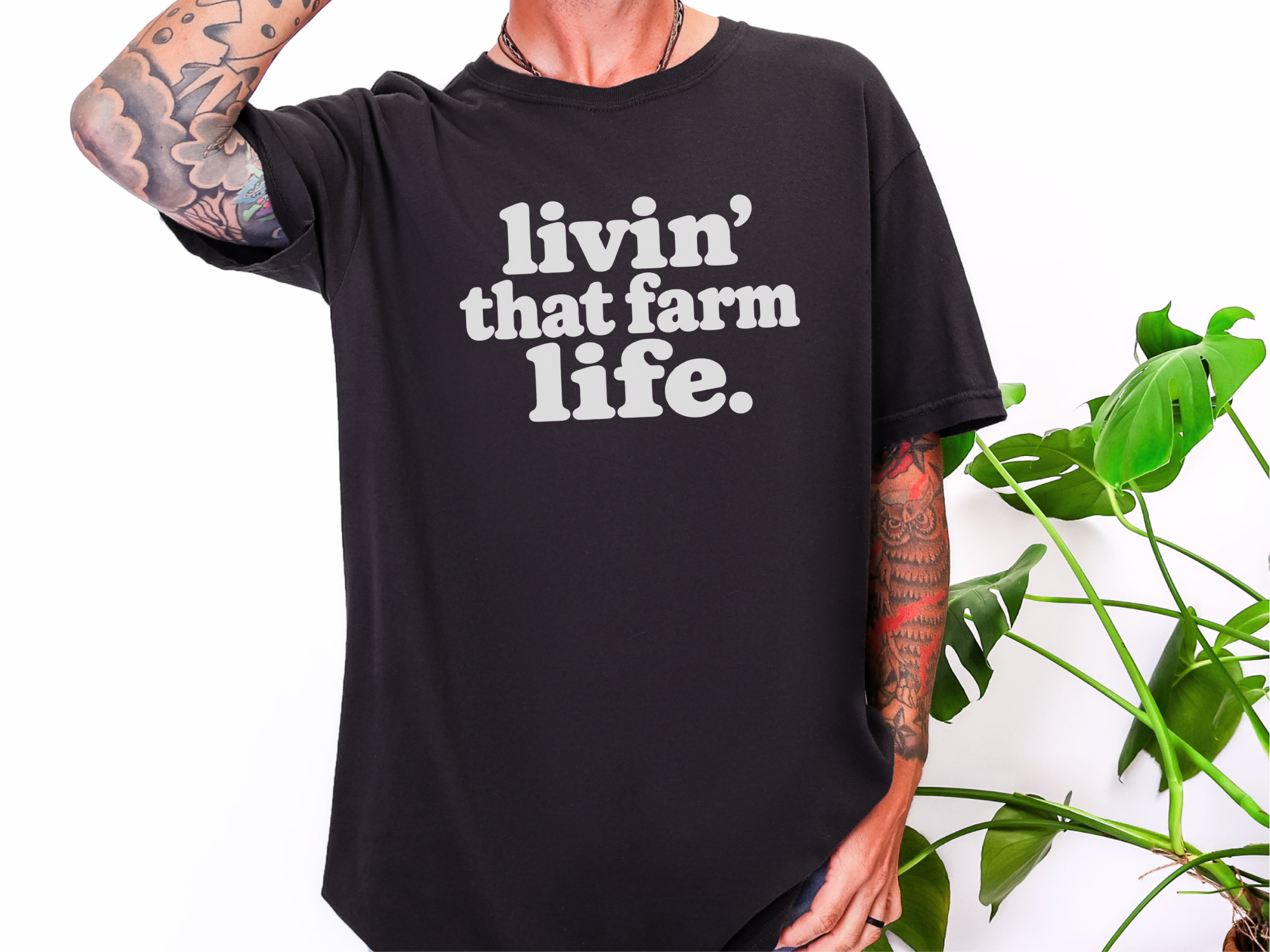 Livin That Farm Life Typography funny shirt - photo 2