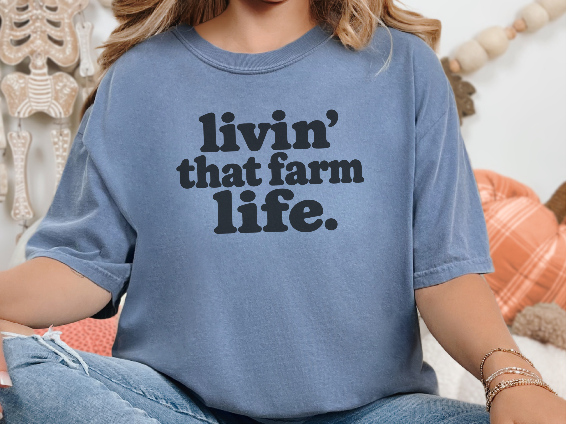 Livin That Farm Life Typography funny shirt - photo 6