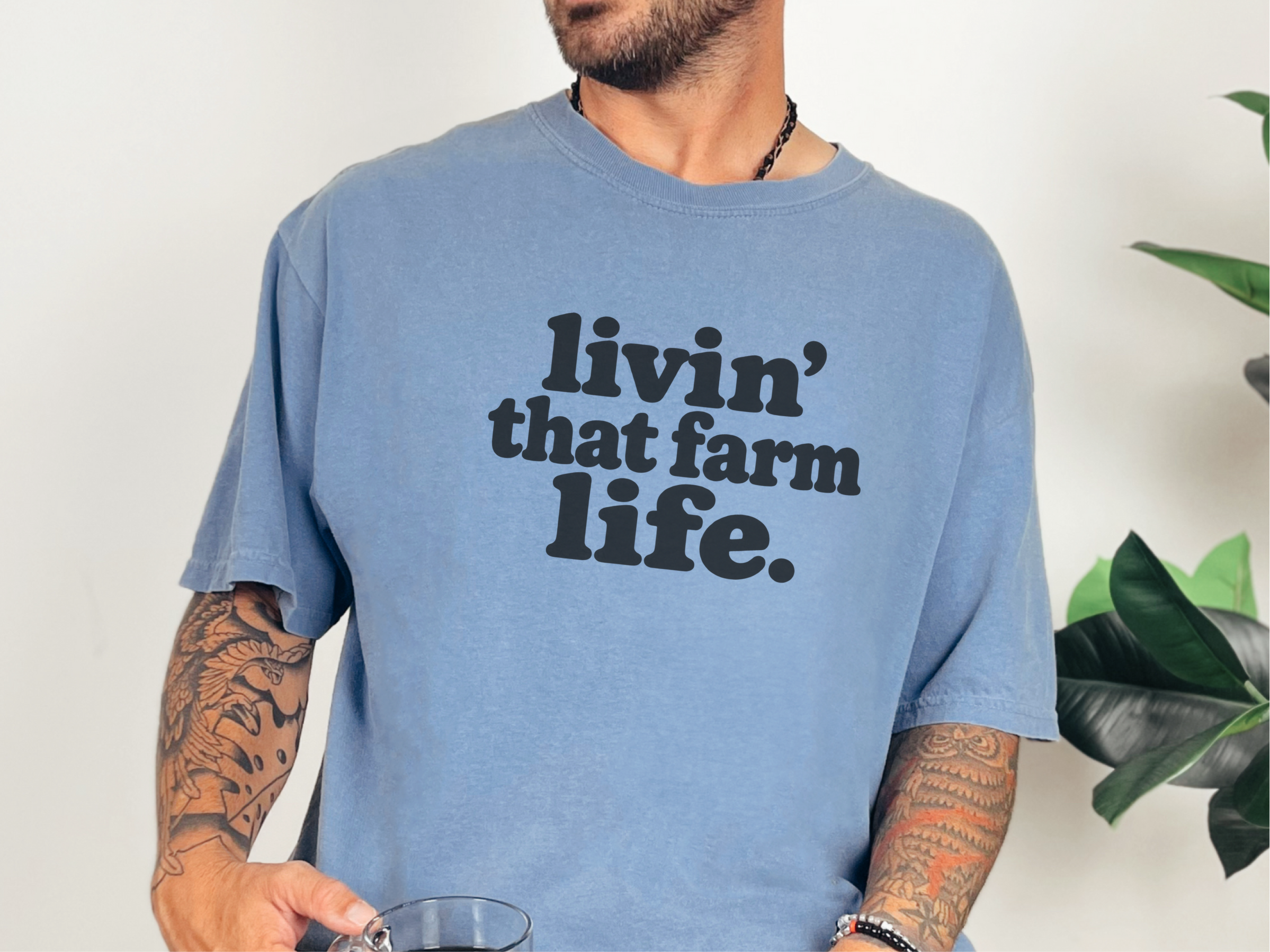 Livin That Farm Life Typography funny shirt - photo 5