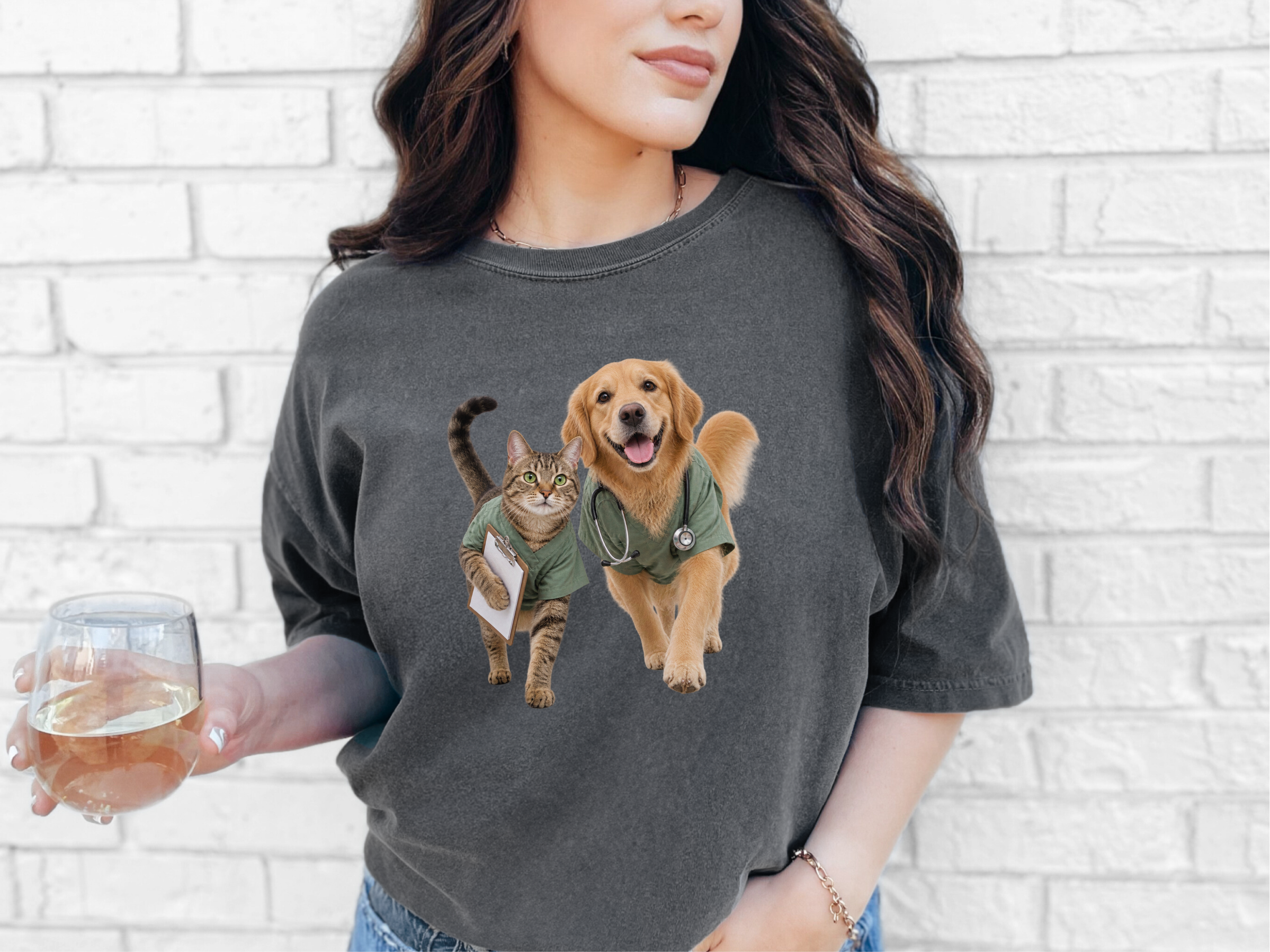Golden Retriever And Tabby Cat Veterinarians funny shirt - photo 7