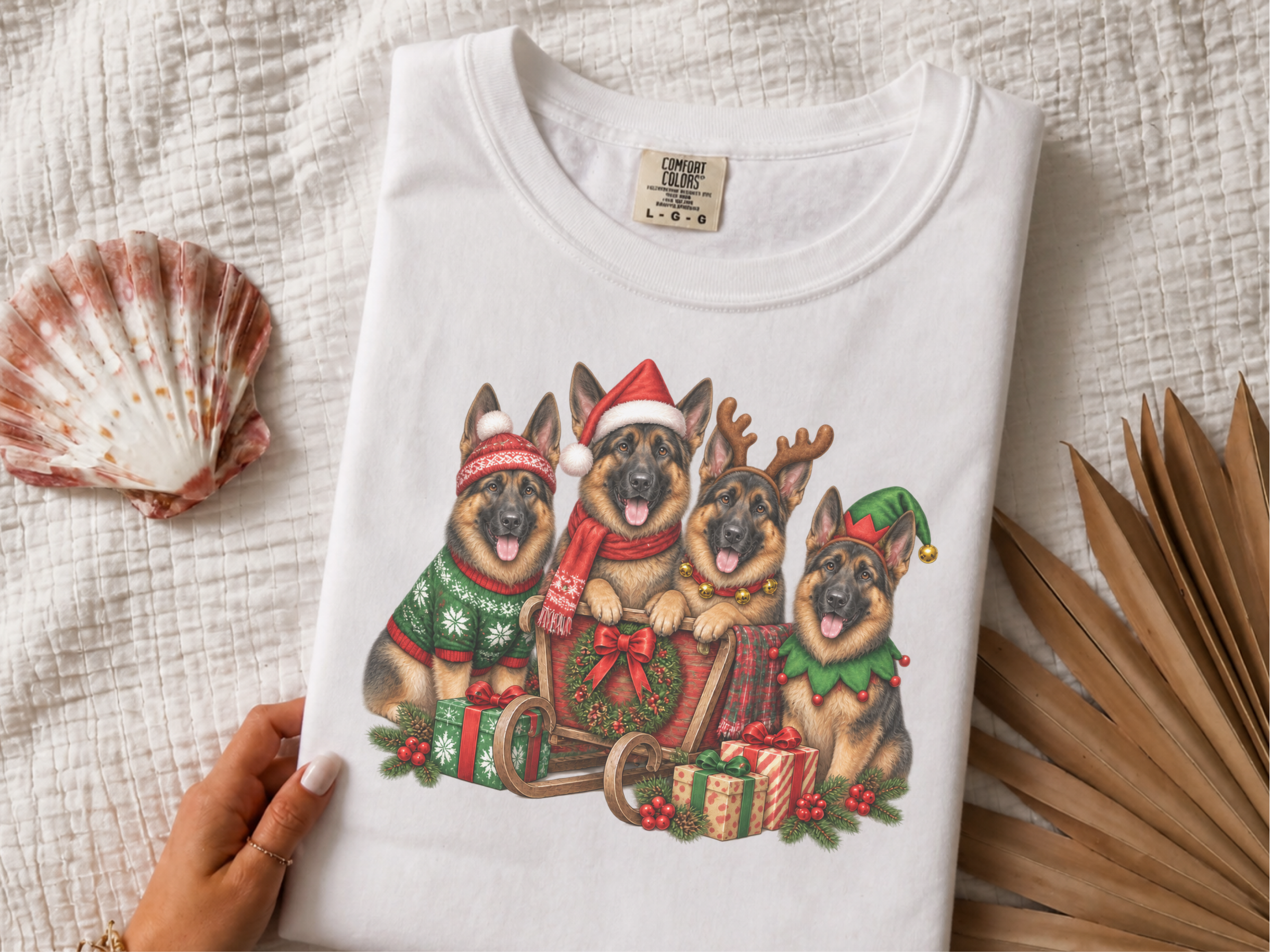 German Shepherd Christmas Sleigh