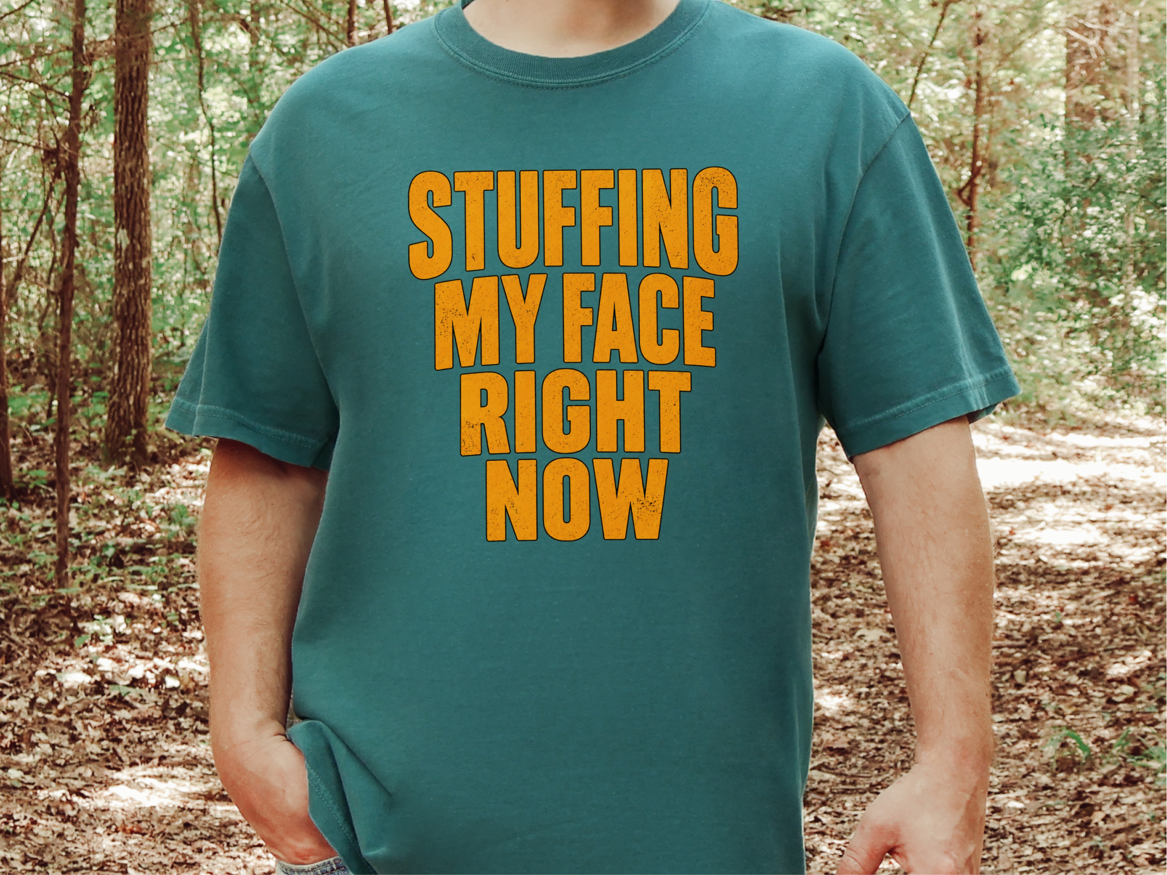 Stuffing My Face Brown Lettering funny shirt - photo 8
