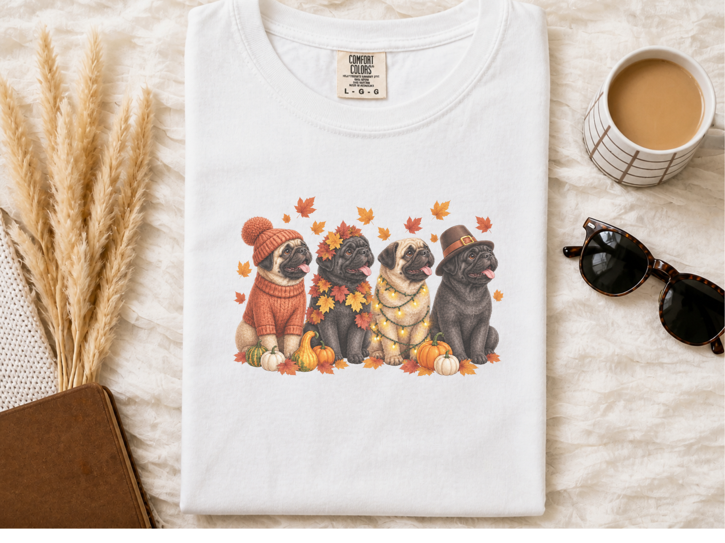 Four Autumn Pugs Lineup