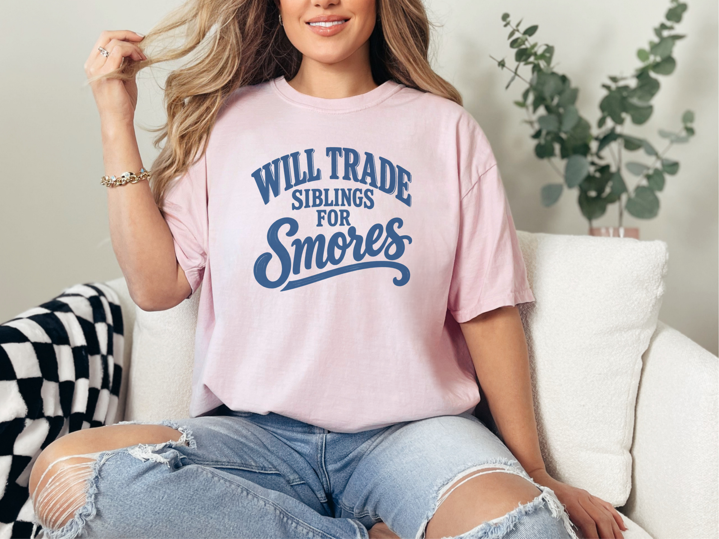 Will Trade Siblings For Smores Typography funny shirt - photo 7