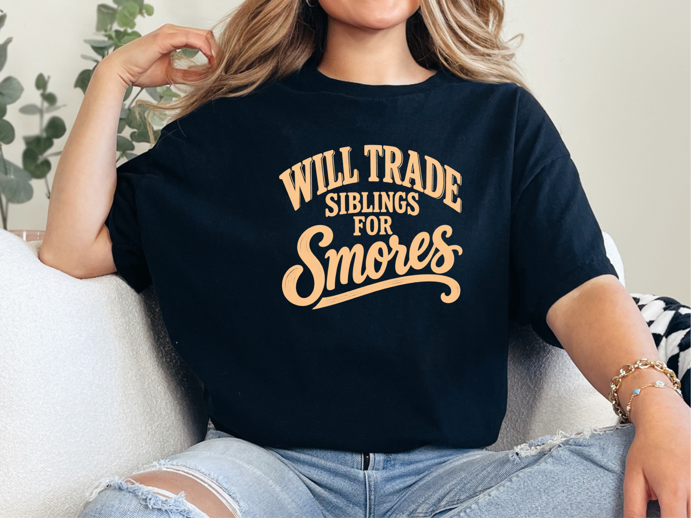 Will Trade Siblings For Smores Typography funny shirt - photo 4