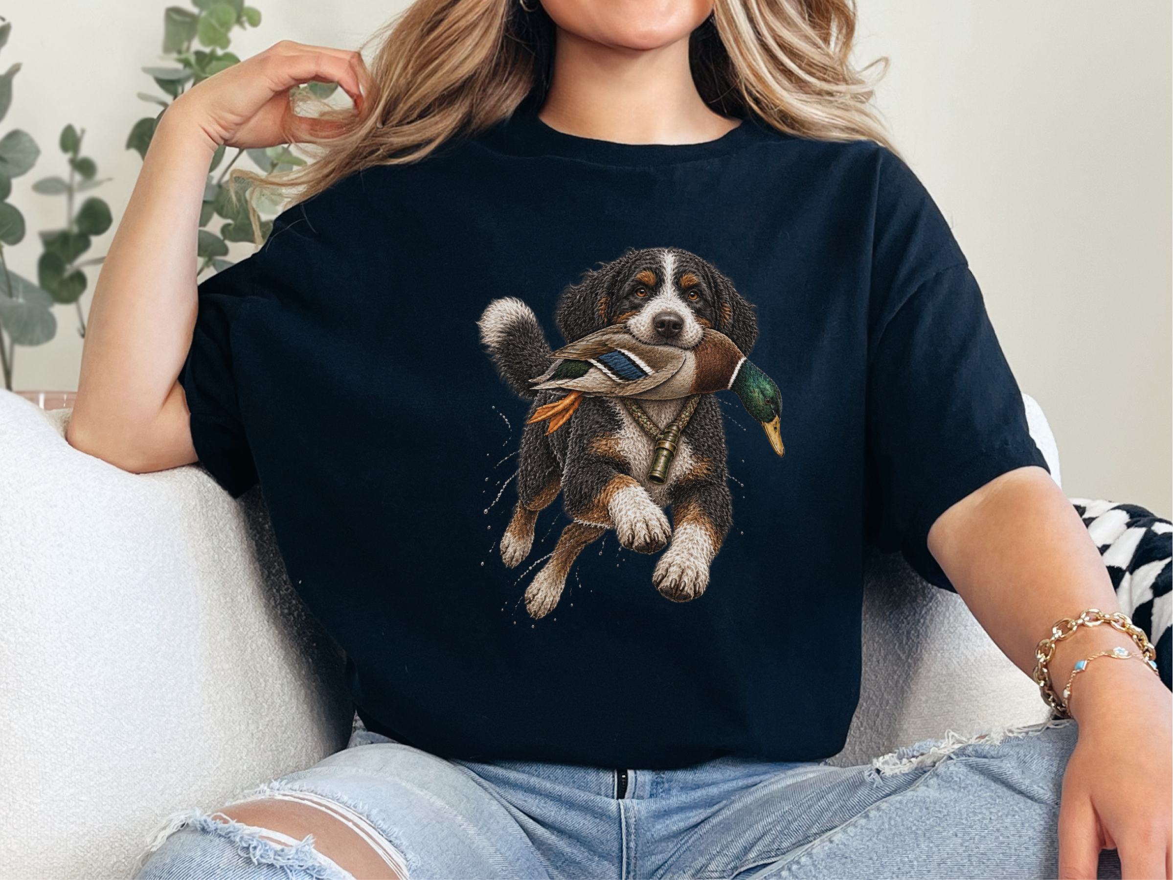 Hunting Bernedoodle Duck Retriever doodle dog shirt - photo 2