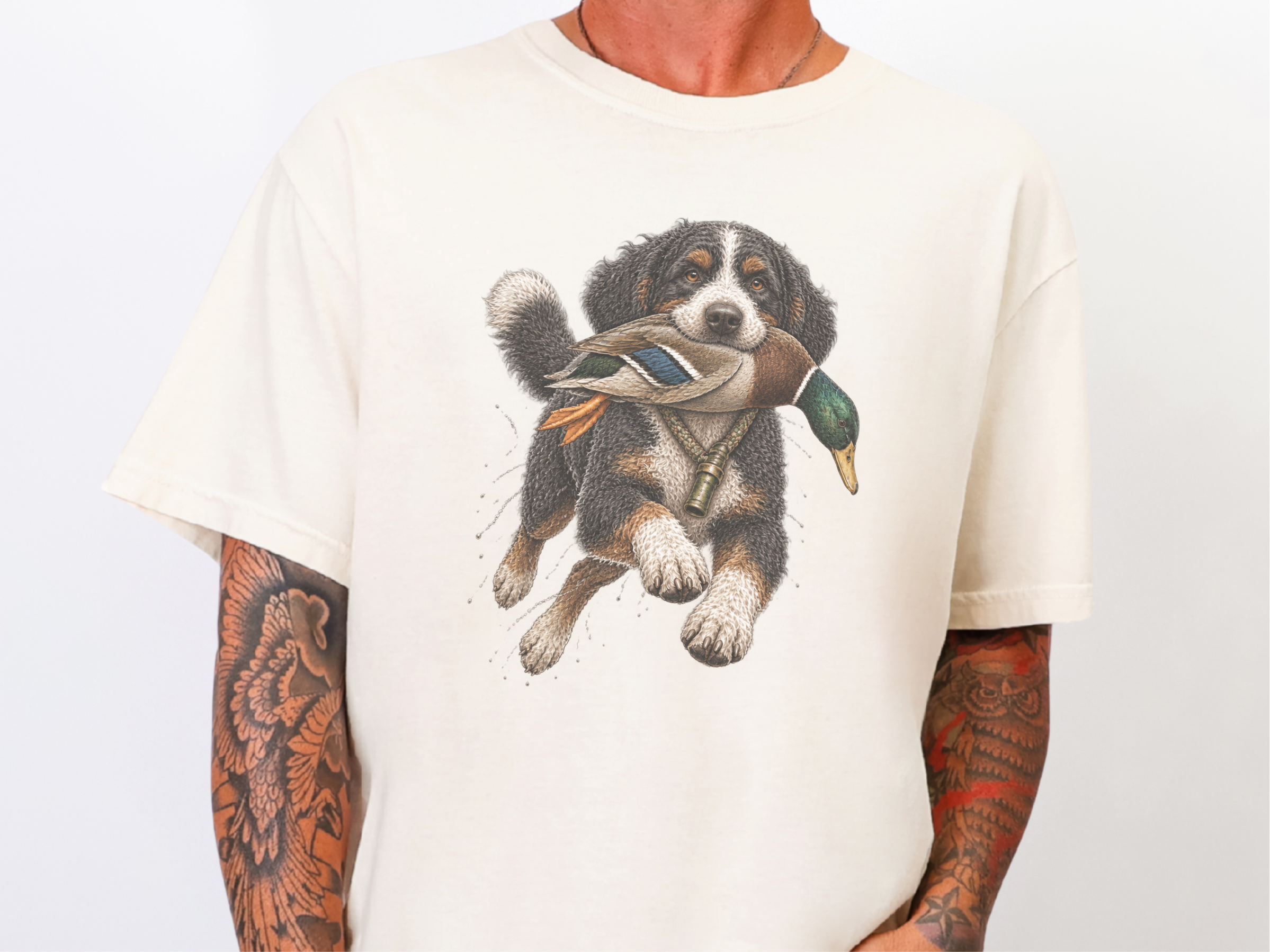 Hunting Bernedoodle Duck Retriever doodle dog shirt - photo 8