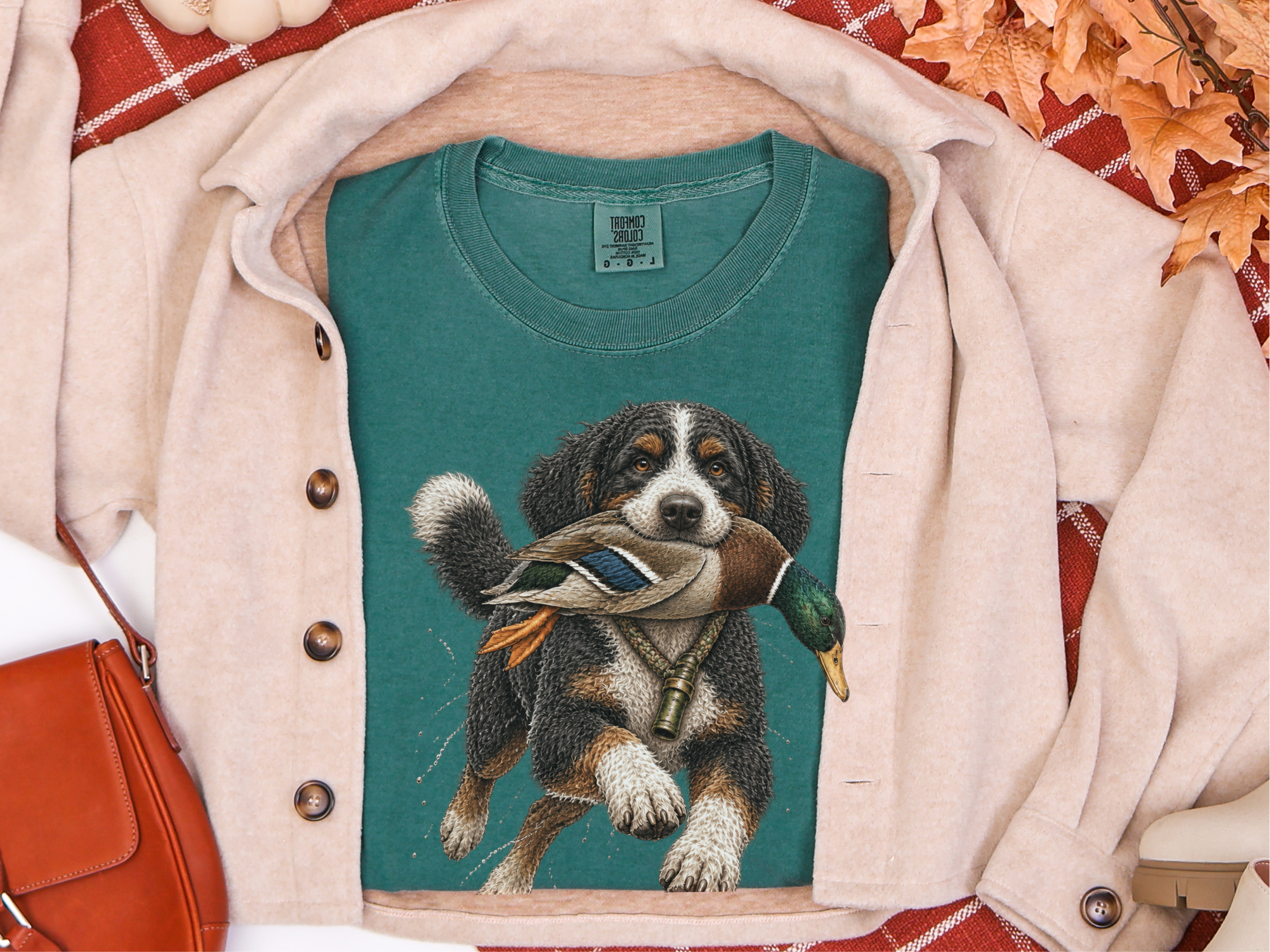 Hunting Bernedoodle Duck Retriever doodle dog shirt - photo 7