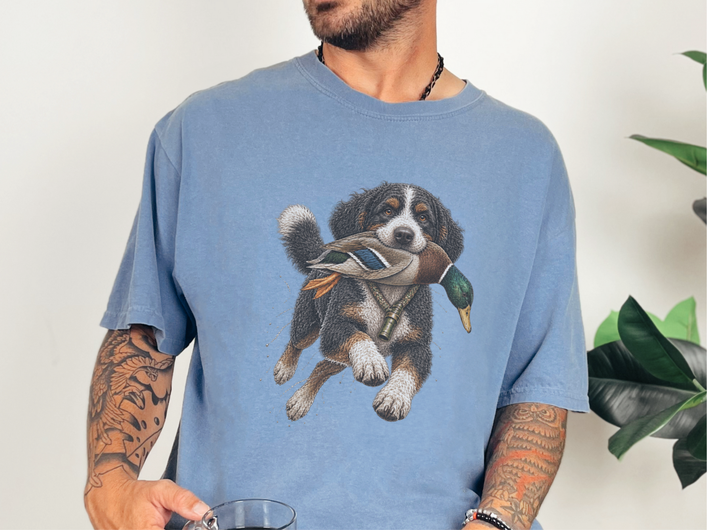 Hunting Bernedoodle Duck Retriever doodle dog shirt - photo 4