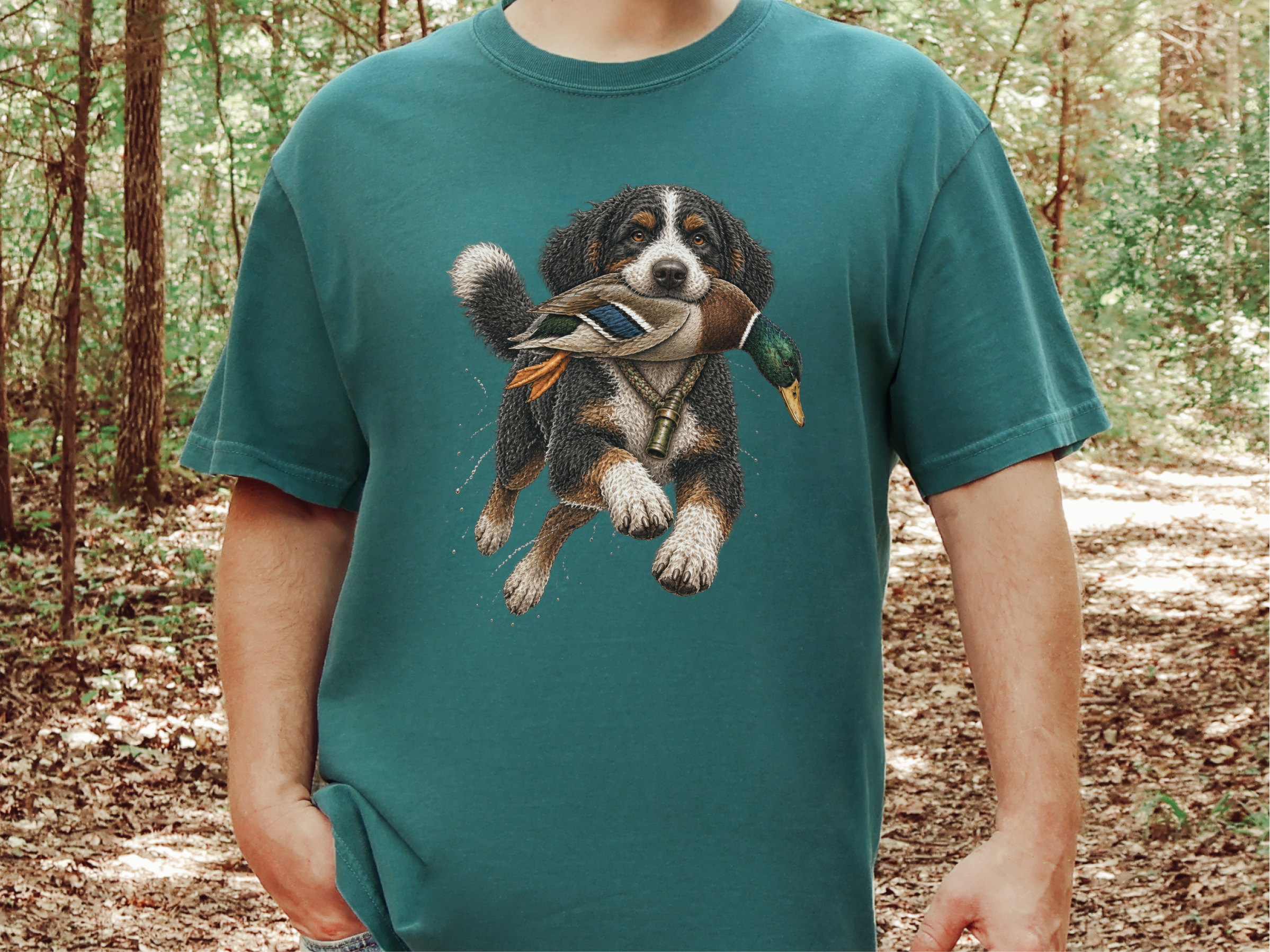 Hunting Bernedoodle Duck Retriever doodle dog shirt - photo 6