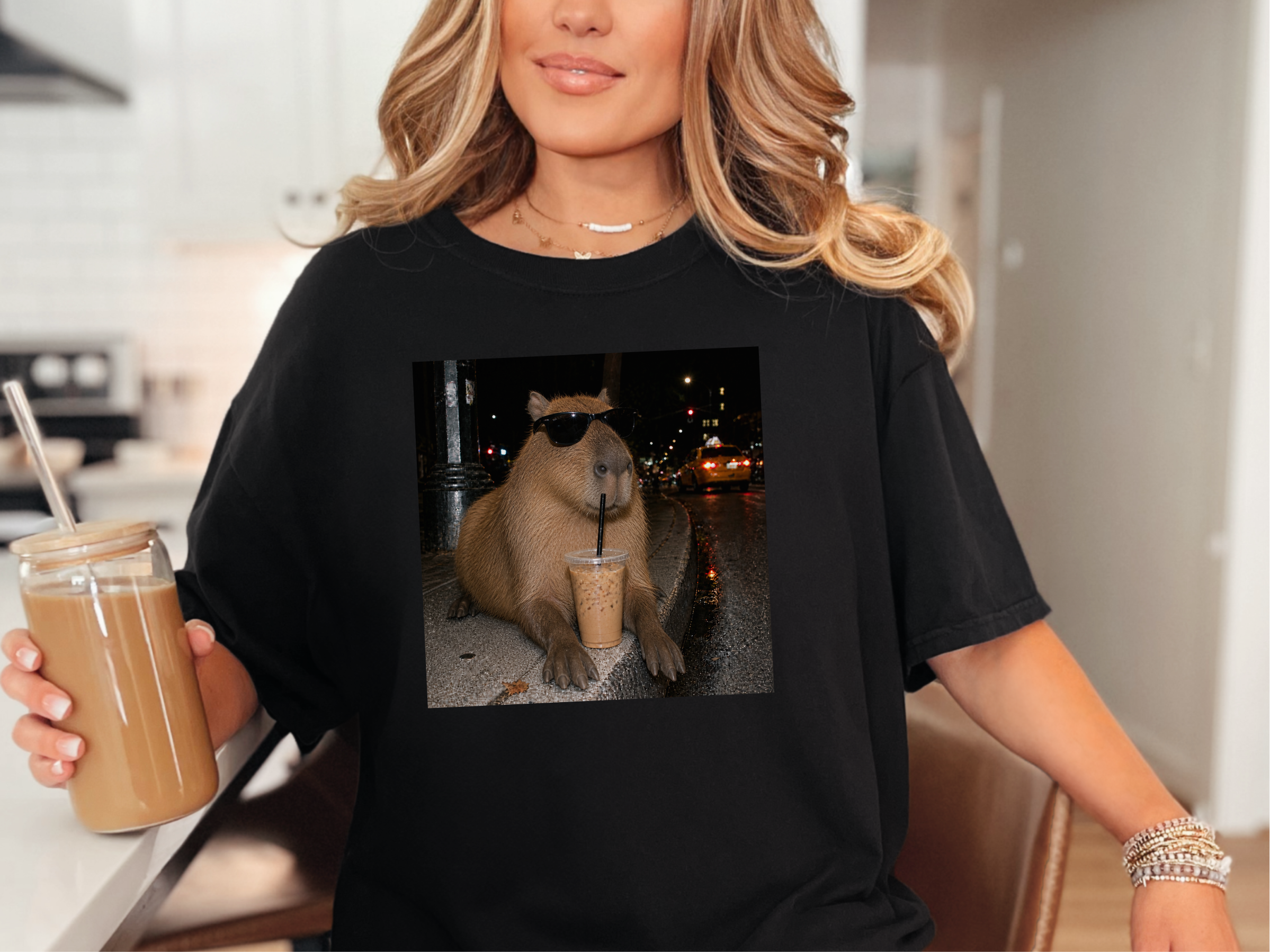 Cool Capybara Iced Coffee funny shirt - photo 1