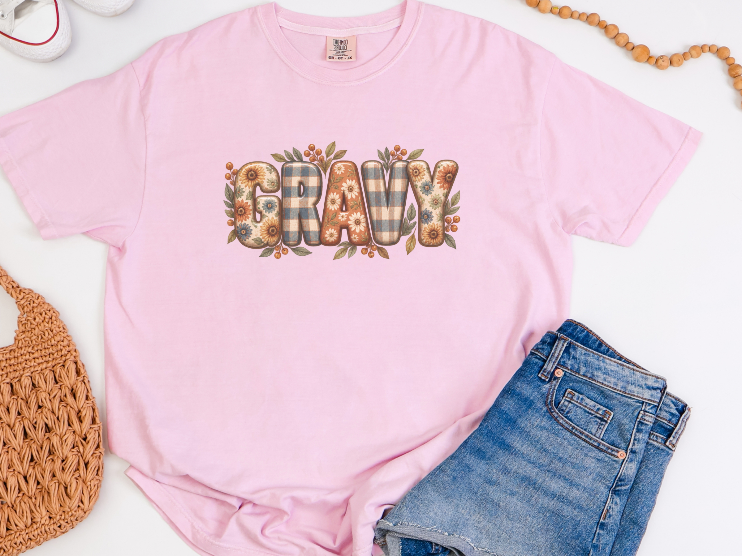 Floral Plaid Gravy Lettering funny shirt - photo 6