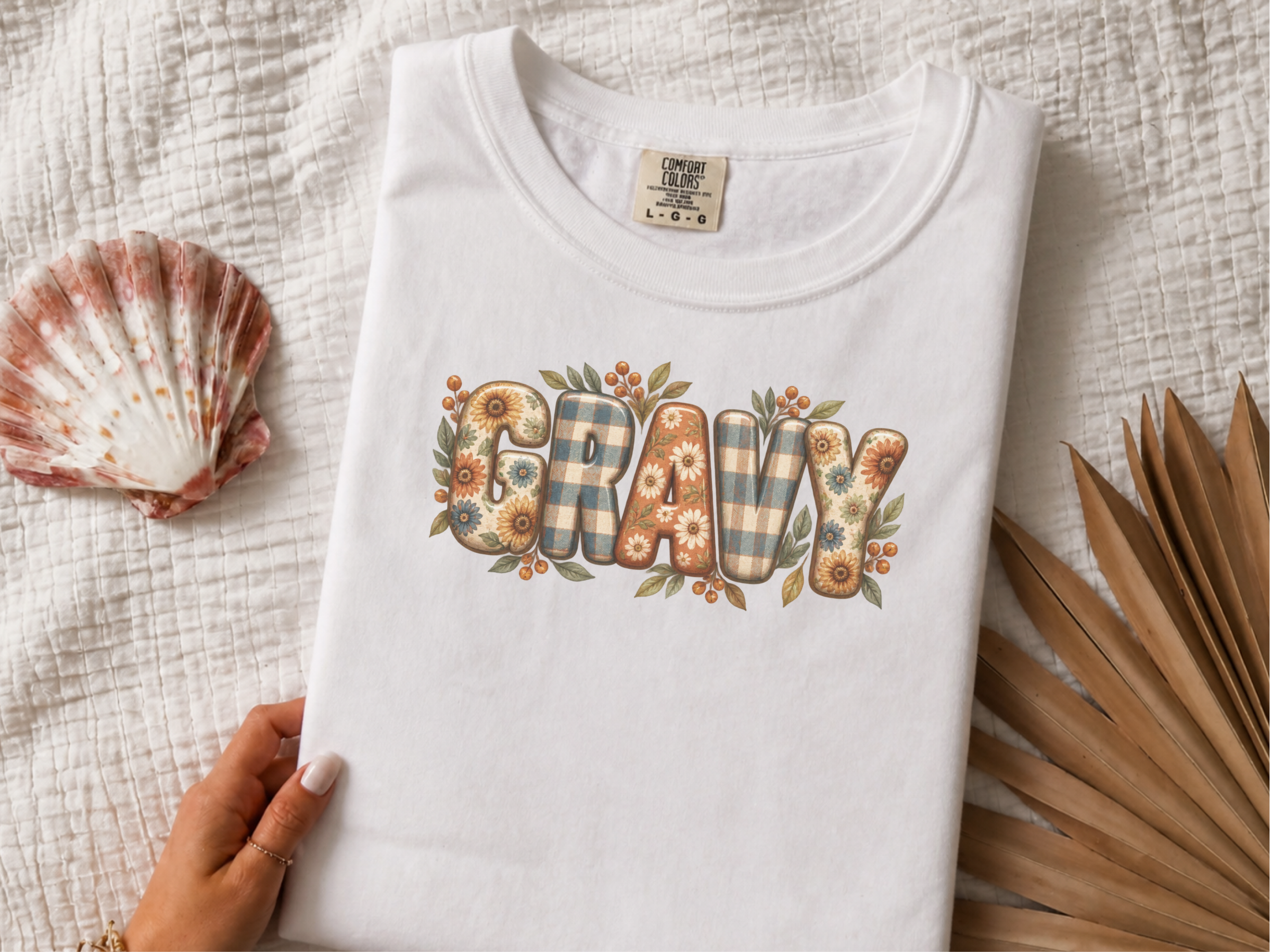 Floral Plaid Gravy Lettering funny shirt - photo 1