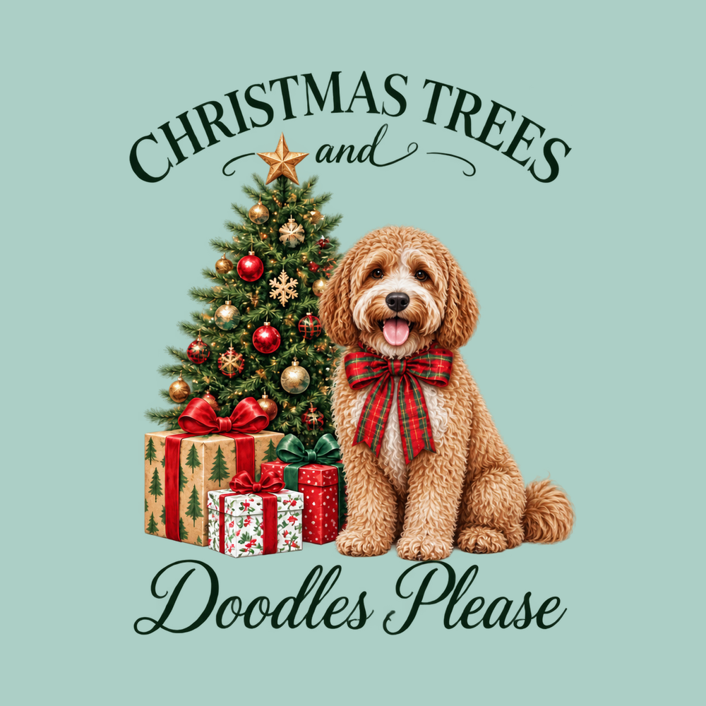 Cavapoo Christmas Tree T-Shirt - Cozy Christmas Shirt for Doodle Mom