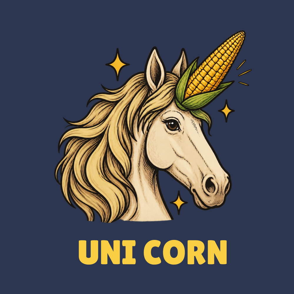 Uni Corn Horse Bust Funny Horse Shirt Food Pun Farmer Gift Tee
