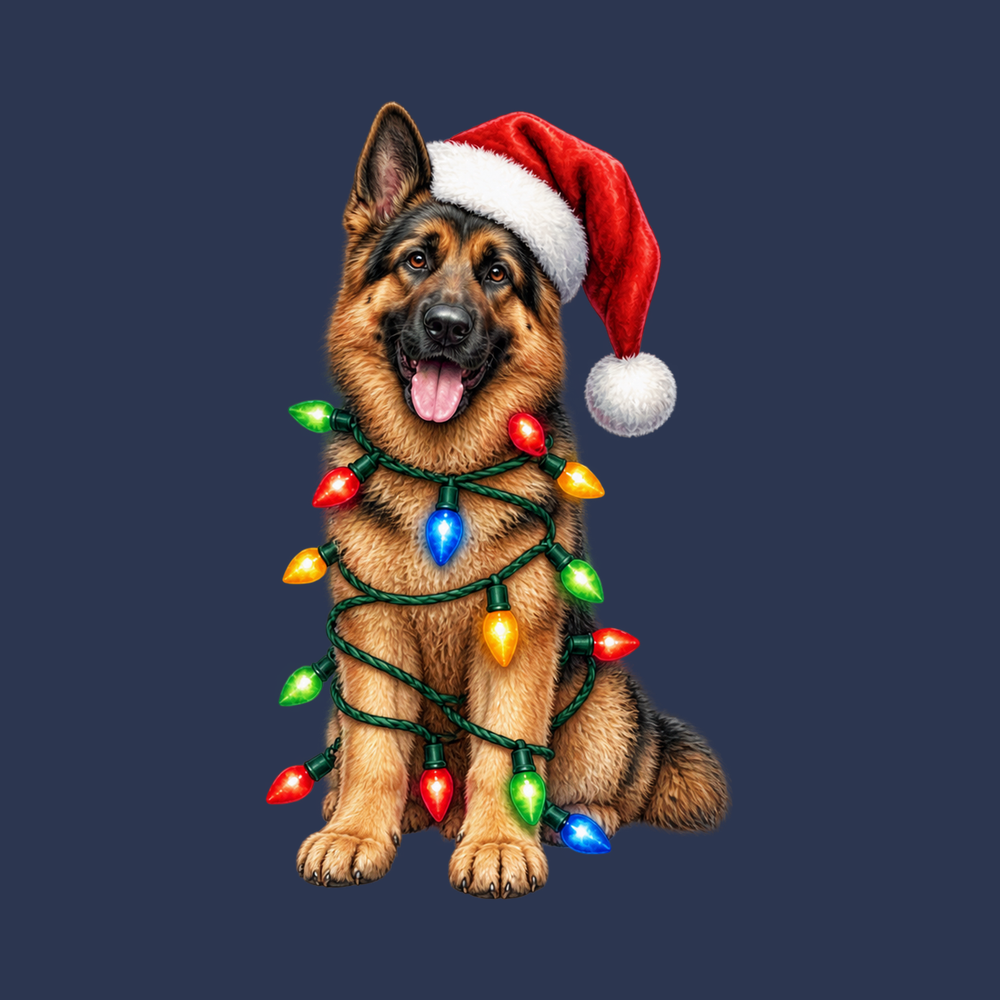 Christmas German Shepherd Lights Shirt Comfort Colors Dog Lover Gift