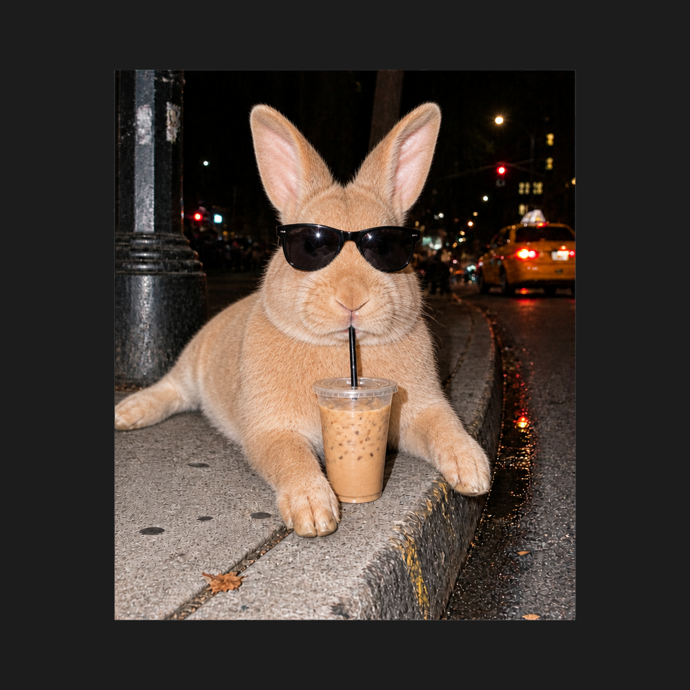Cool Bunny Sunglasses Iced Coffee Shirt - Funny Rabbit Shirt