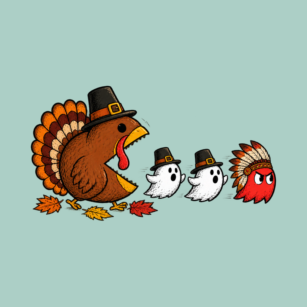Thanksgiving Turkey Arcade Chase Funny Gamer Retro Gaming Shirt