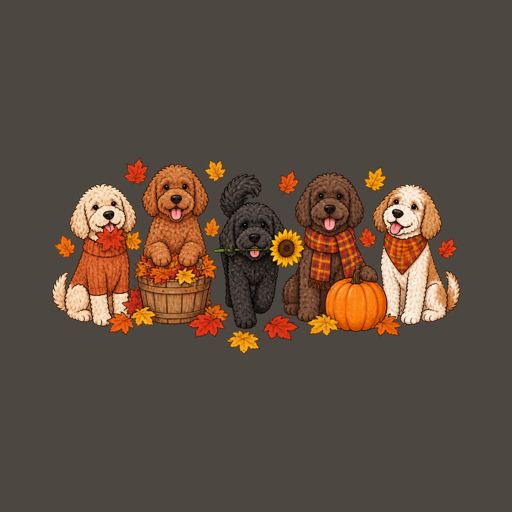 Autumn Cockapoo Dog Lineup Fall Dog Shirt for Cockapoo Dog Lover