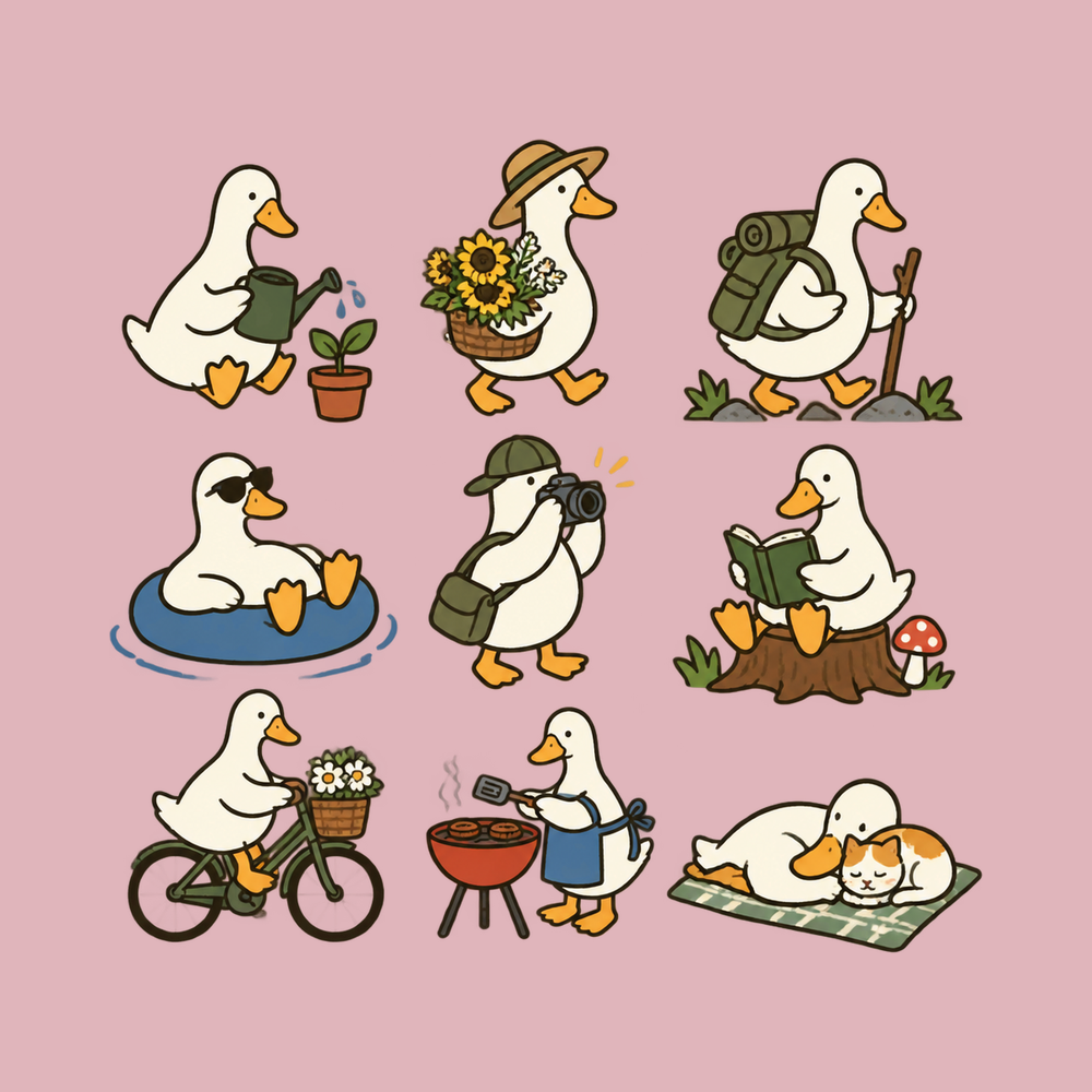Whimsical White Duck Hobby Collection Comfort Colors Shirt