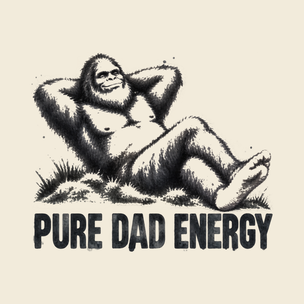 Blurry Bigfoot Pure Dad Energy Funny Cryptid Bigfoot Dad Shirt