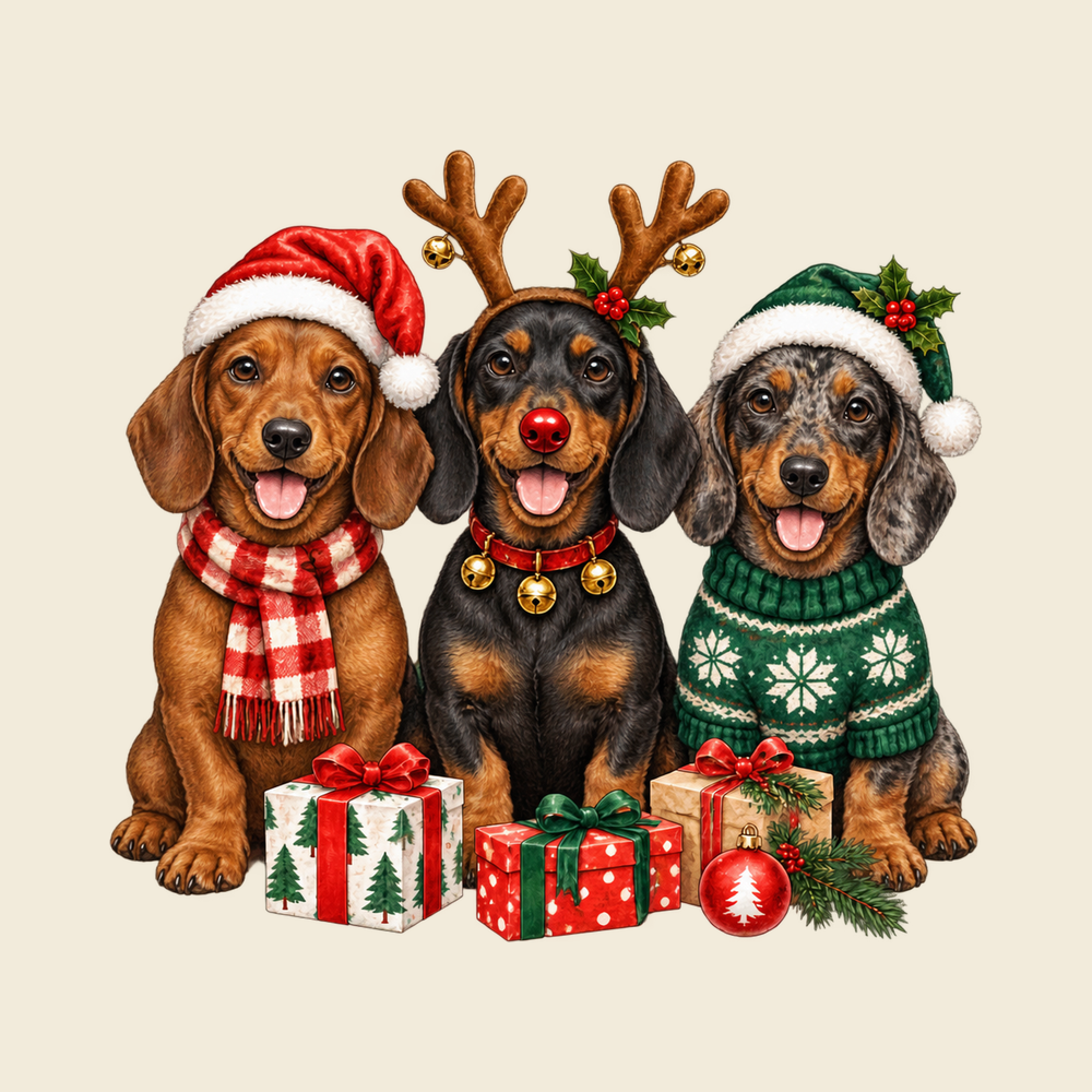 Christmas Dachshund Dogs Trio dachshund christmas shirt
