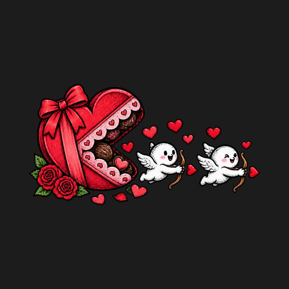 Cupid Cherubs Chocolate Heart Vintage Valentine Shirt Gift For Her