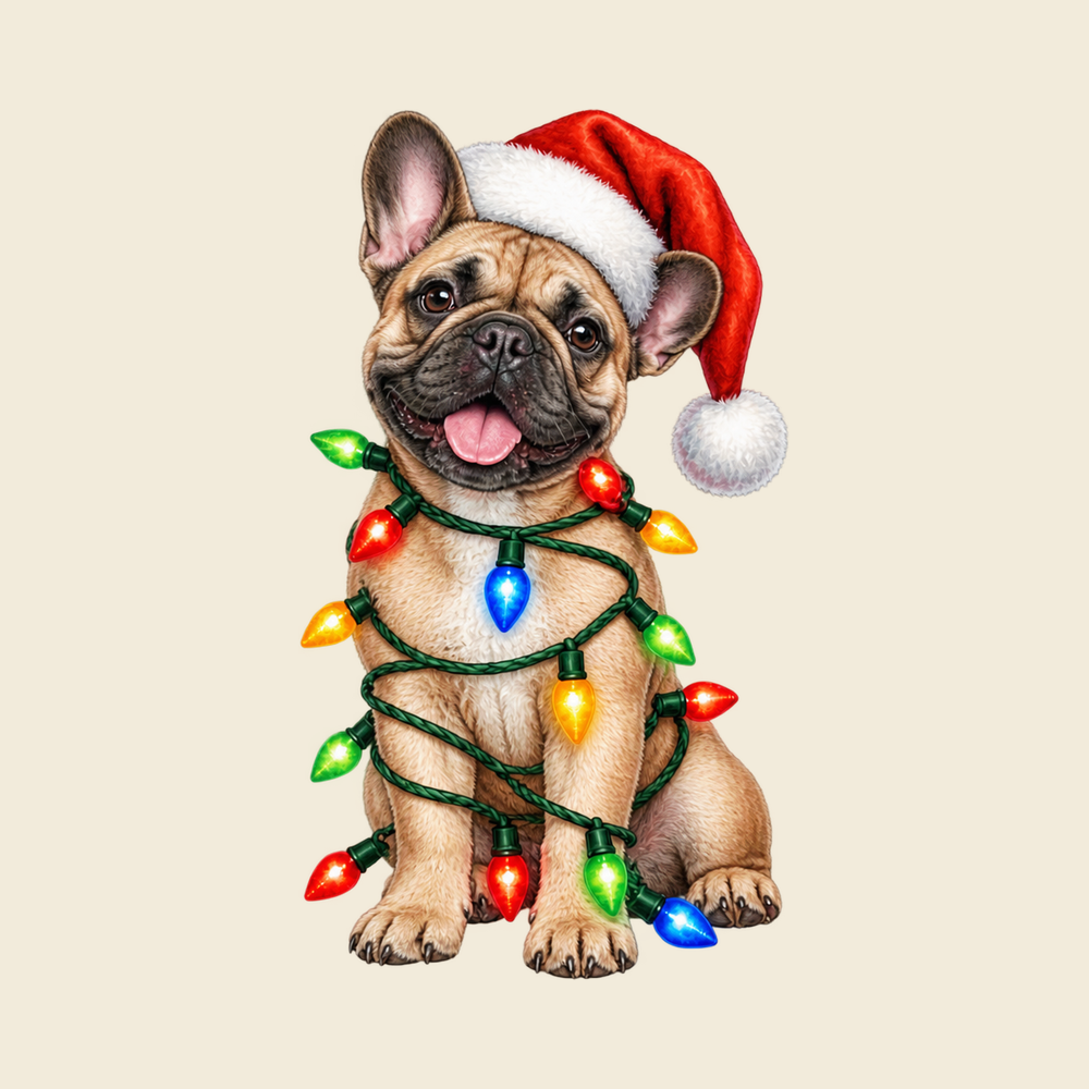 French Bulldog Christmas Lights Holiday Dog Shirt Christmas Gift