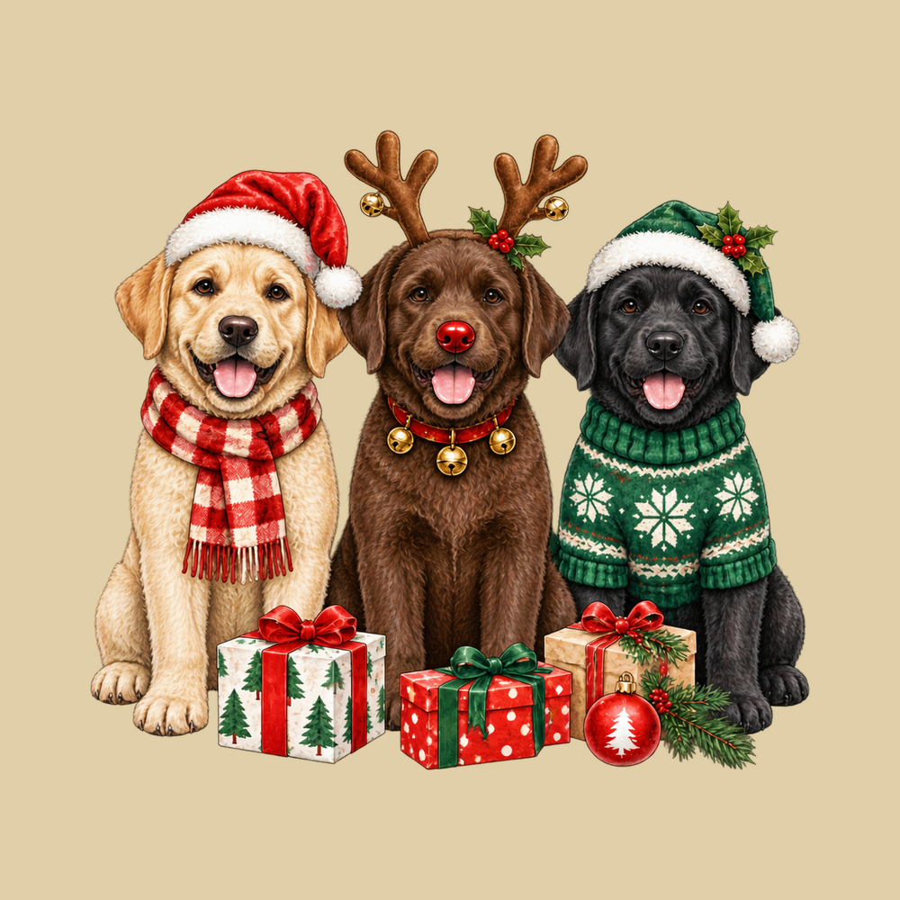 Three Labrador Christmas Dogs Holiday Labrador Retriever Shirt
