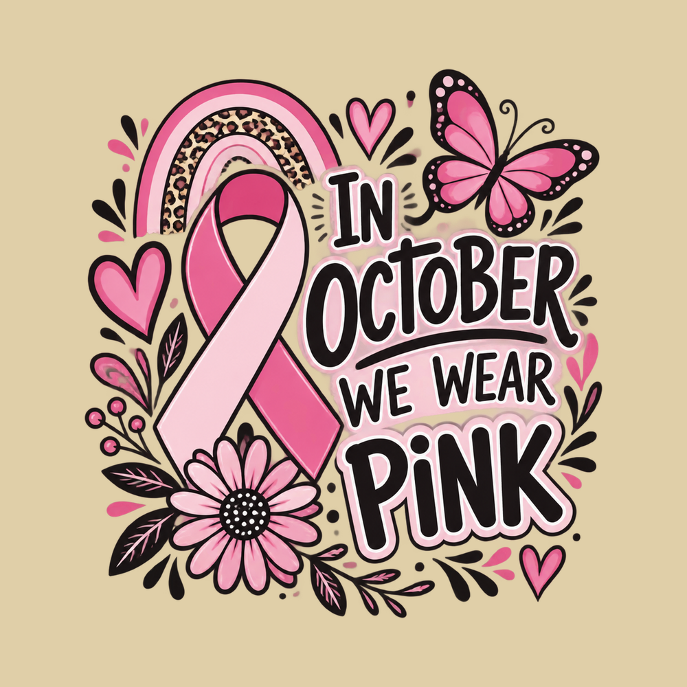 Pink Ribbon Butterfly Boho Rainbow Breast Cancer Awareness Shirt
