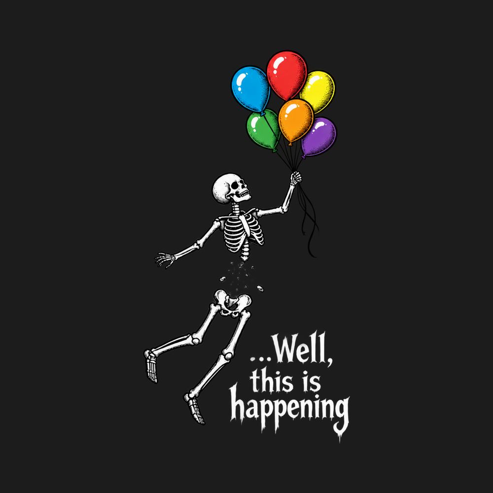 Floating Separated Skeleton Balloons Creepy Cute Skeleton Shirt