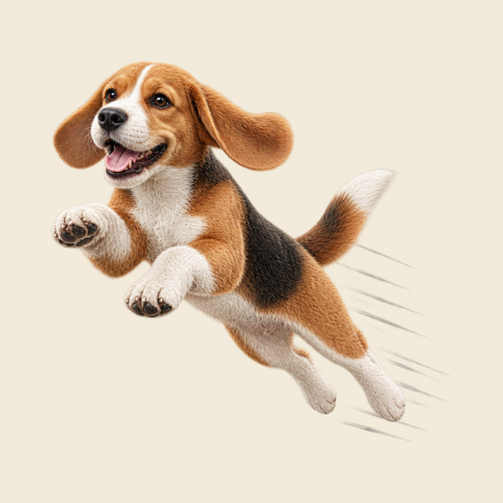 Running Beagle Speed Lines Funny Beagle Shirt