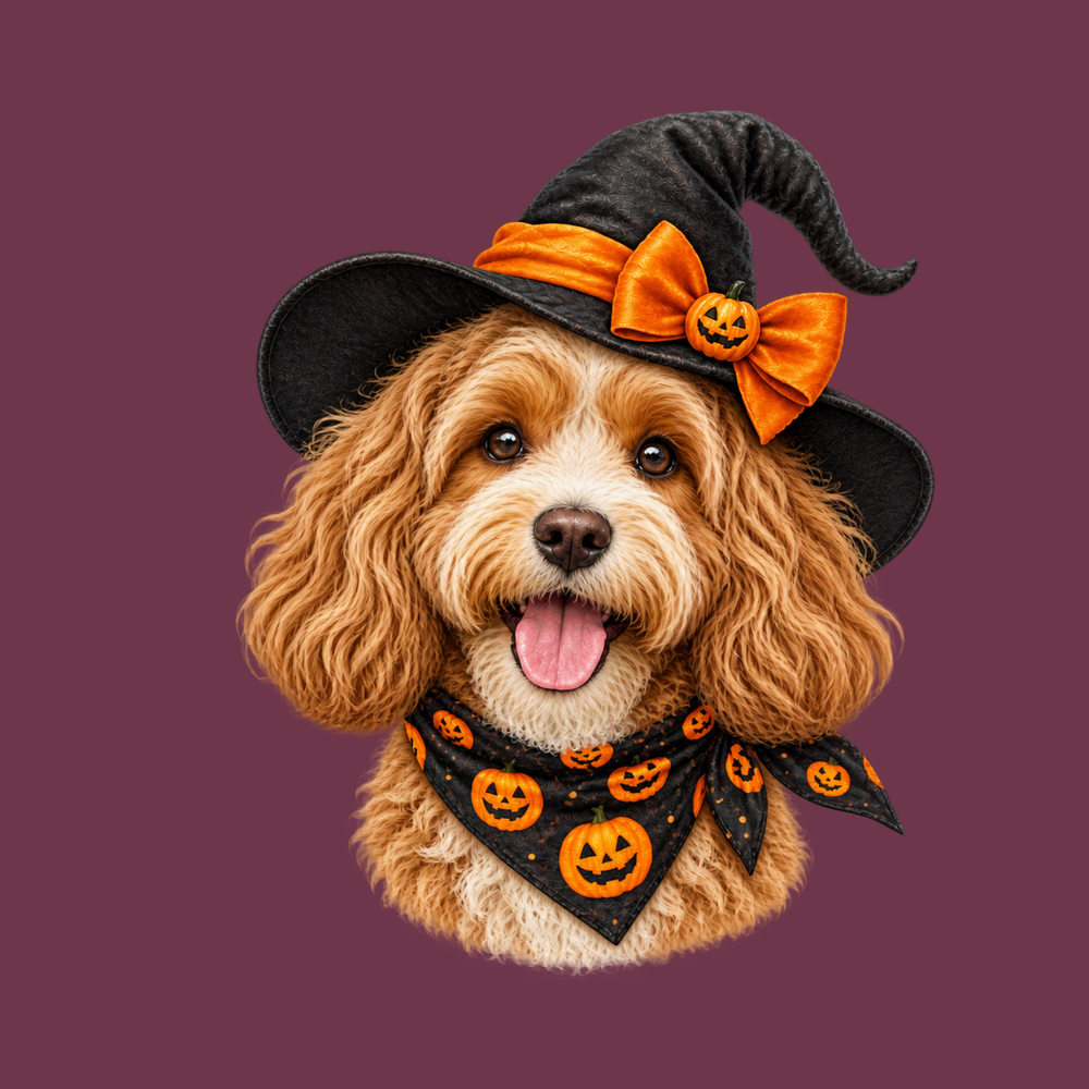Cavapoo Witch Hat Halloween T-Shirt Spooky Season Cavapoo Mom Gift