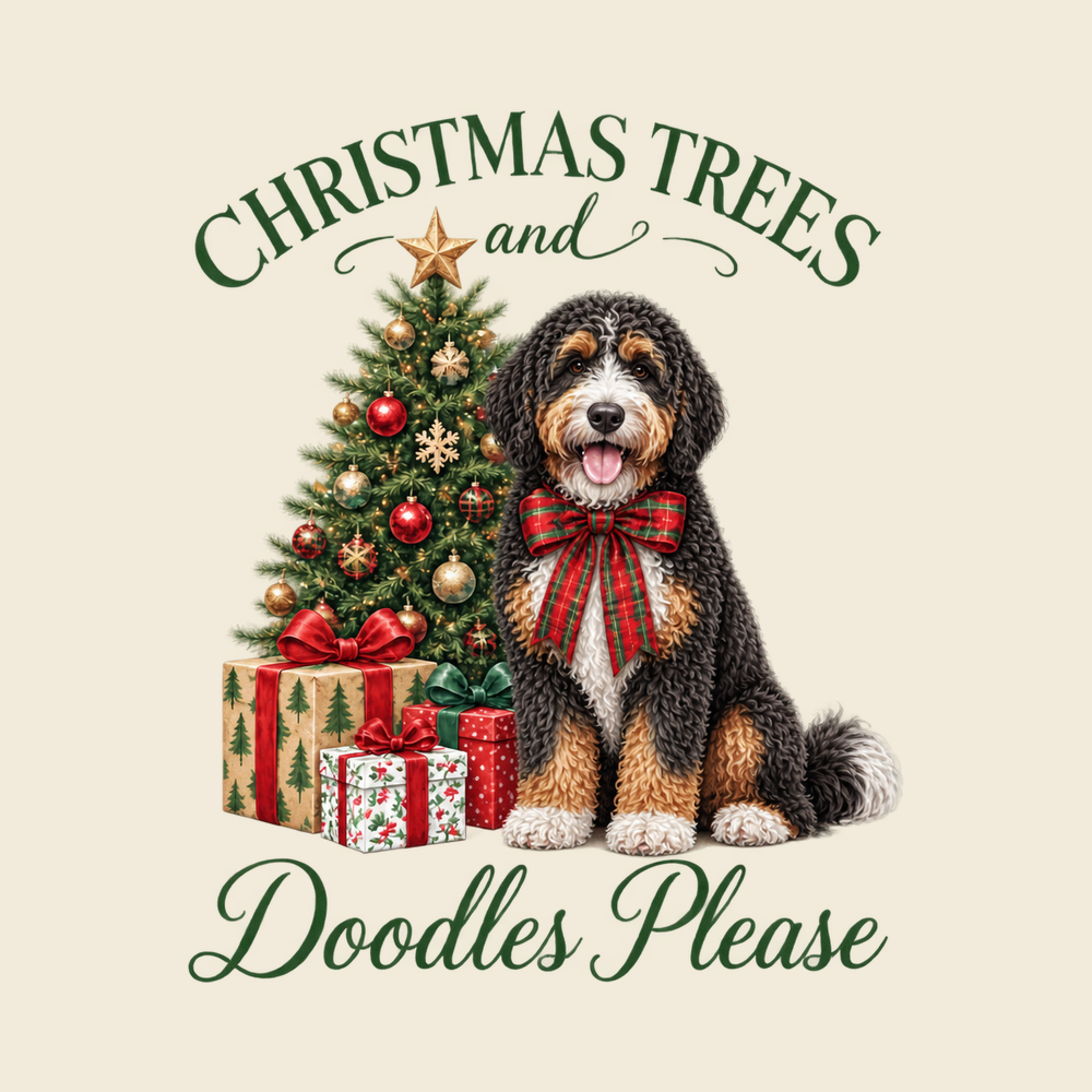 Bernedoodle Christmas Tree Shirt Holiday Dog Lover Dog Owner Gift