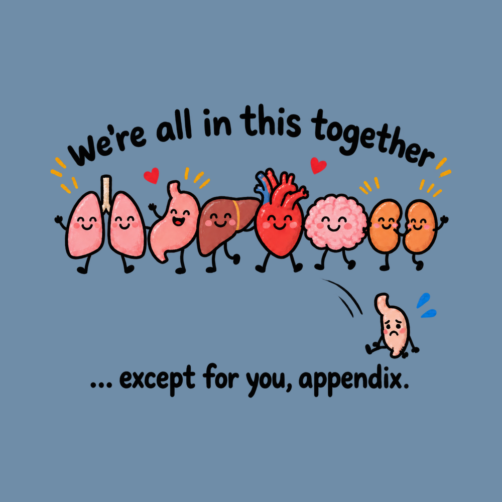 Funny Organs Except Appendix T-Shirt, Funny Medical Anatomy Shirt