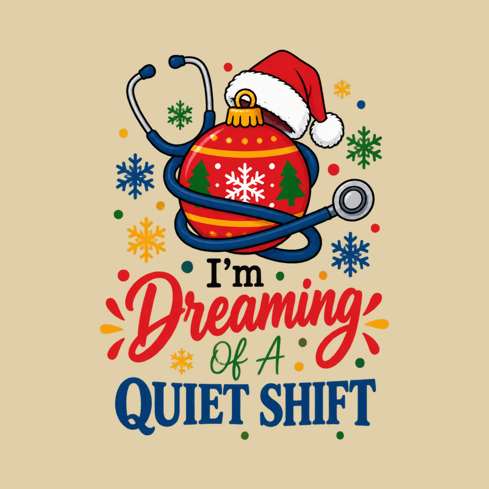 Nurse Christmas Stethoscope Quiet Shift Winter Nurse Shirt Top