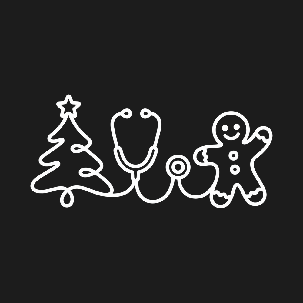 Christmas Tree Stethoscope Gingerbread Man Holiday Nurse Shirt