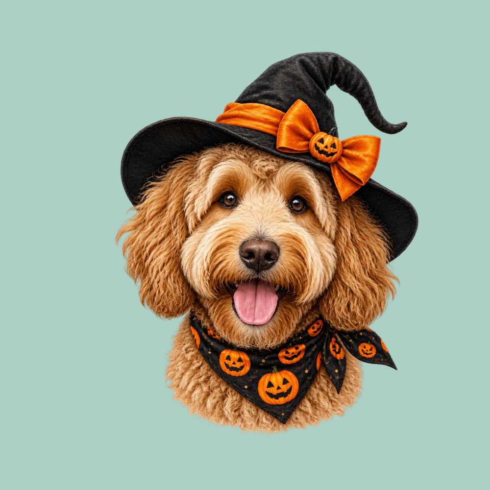 Halloween Golden Doodle Witch Hat Shirt Vintage Goldendoodle Gift